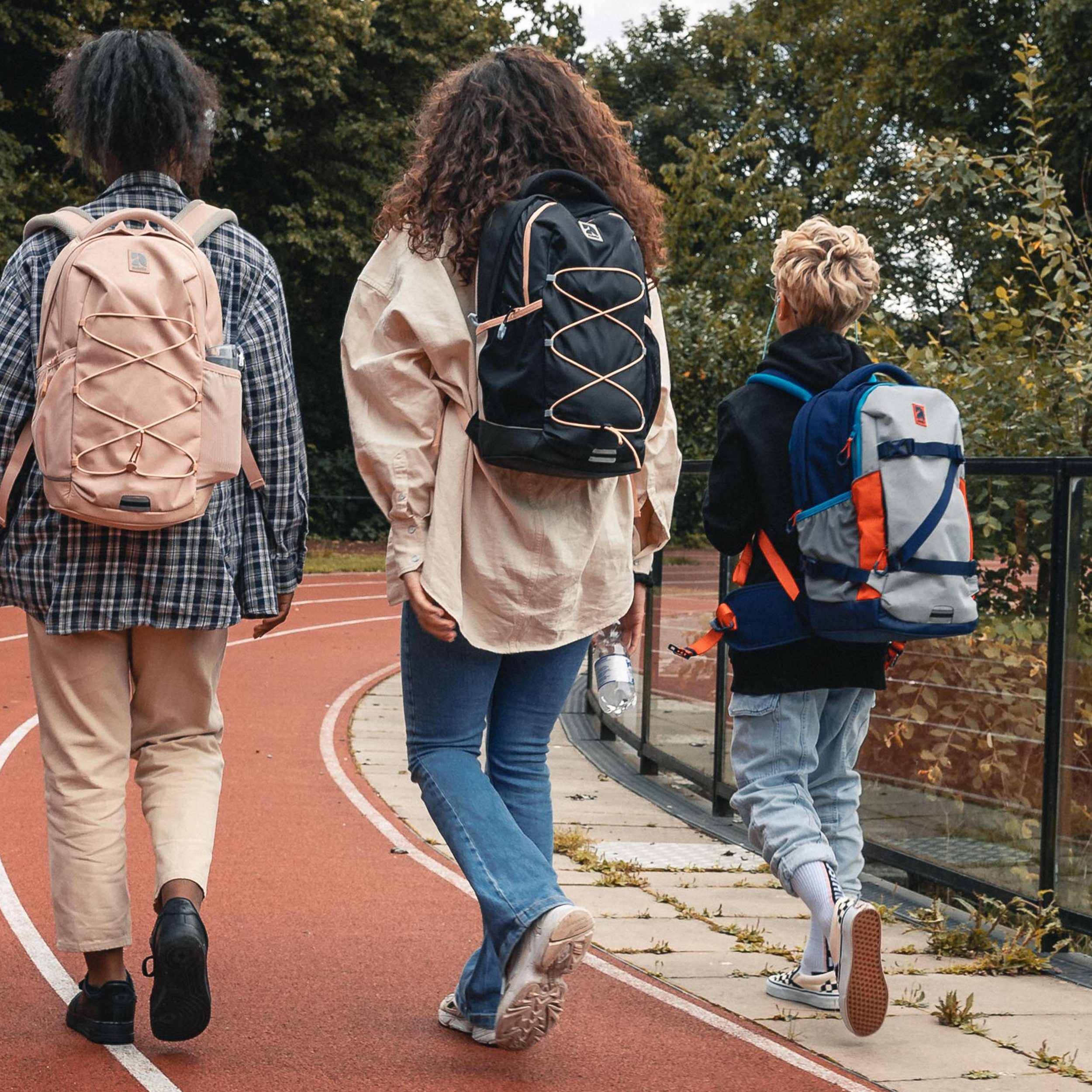 Rucksack Schulrucksack audetic Wasserabweisend Ergonomisch, Set), Mädchen (Keine Aero Teenager Schule Gepolstert, Schwarz-Rosa Jungen