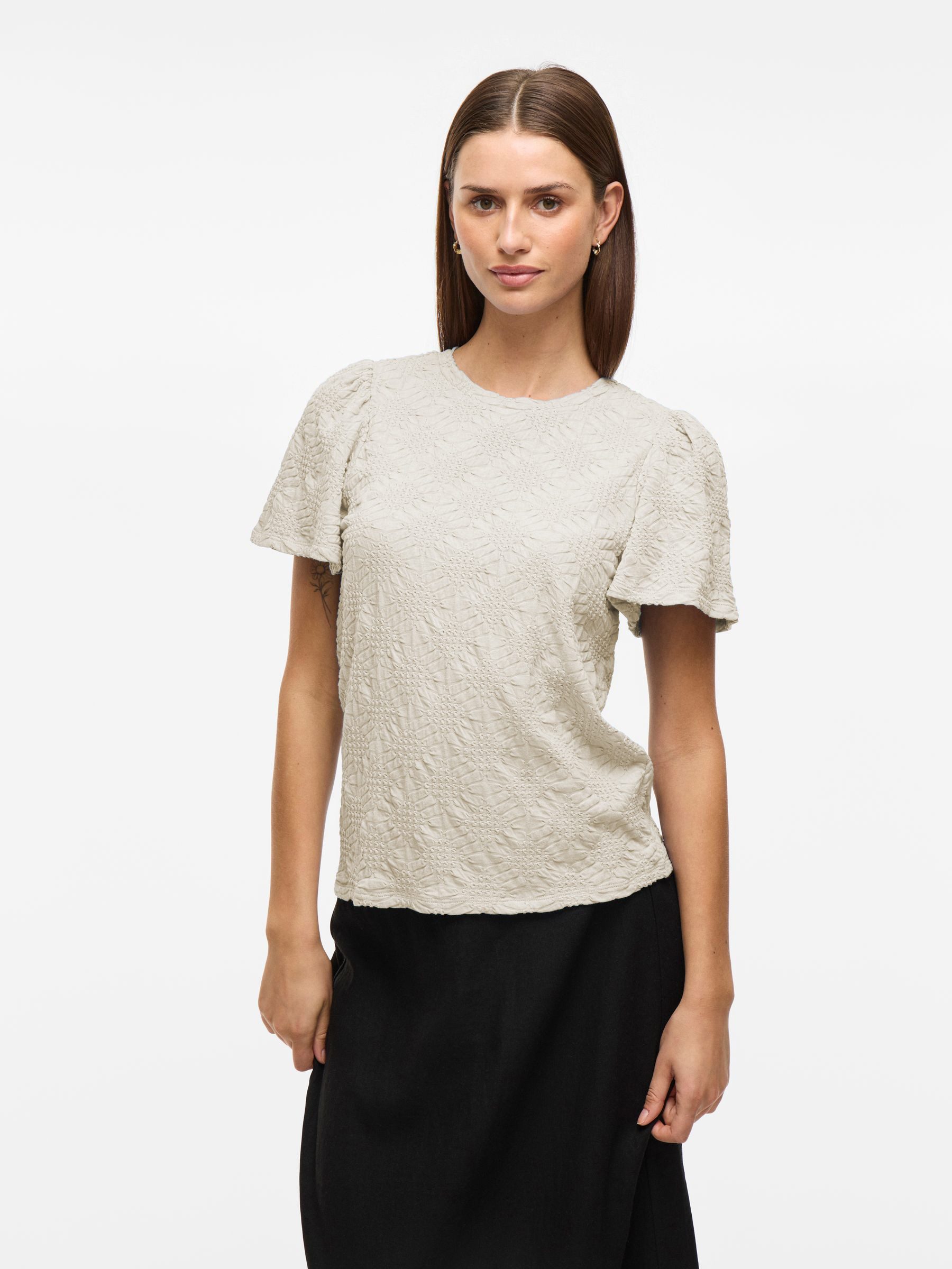 Vila Blusenshirt Strukturiertes Design mit kurzen günstig online kaufen