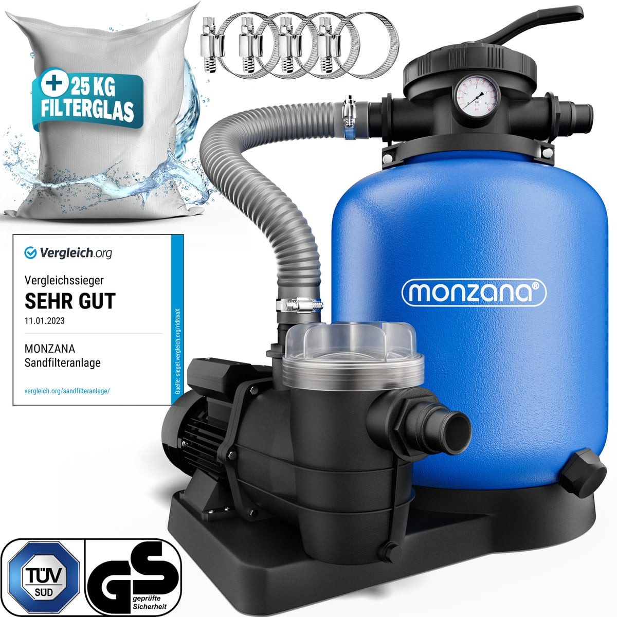 monzana Sandfilteranlage, SF102K 11.000L/h bis 35.000L günstig online kaufen