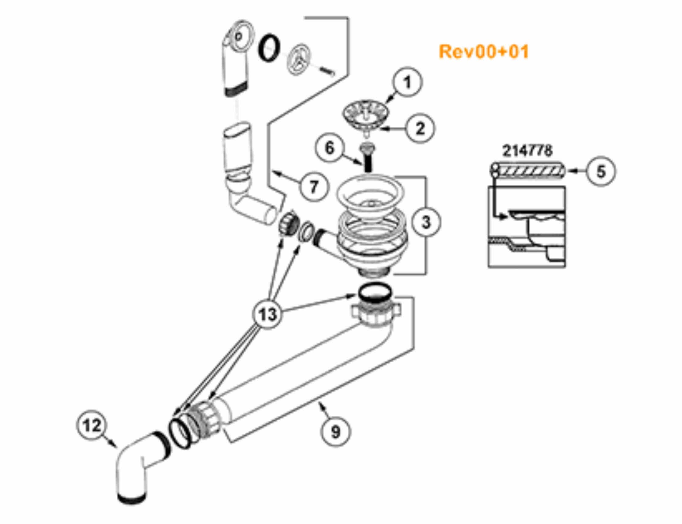 Blanco Einbauspüle Blanco Ablaufgarnitur 1 x 3,5" Sieb ohne Ablauffernbedienung