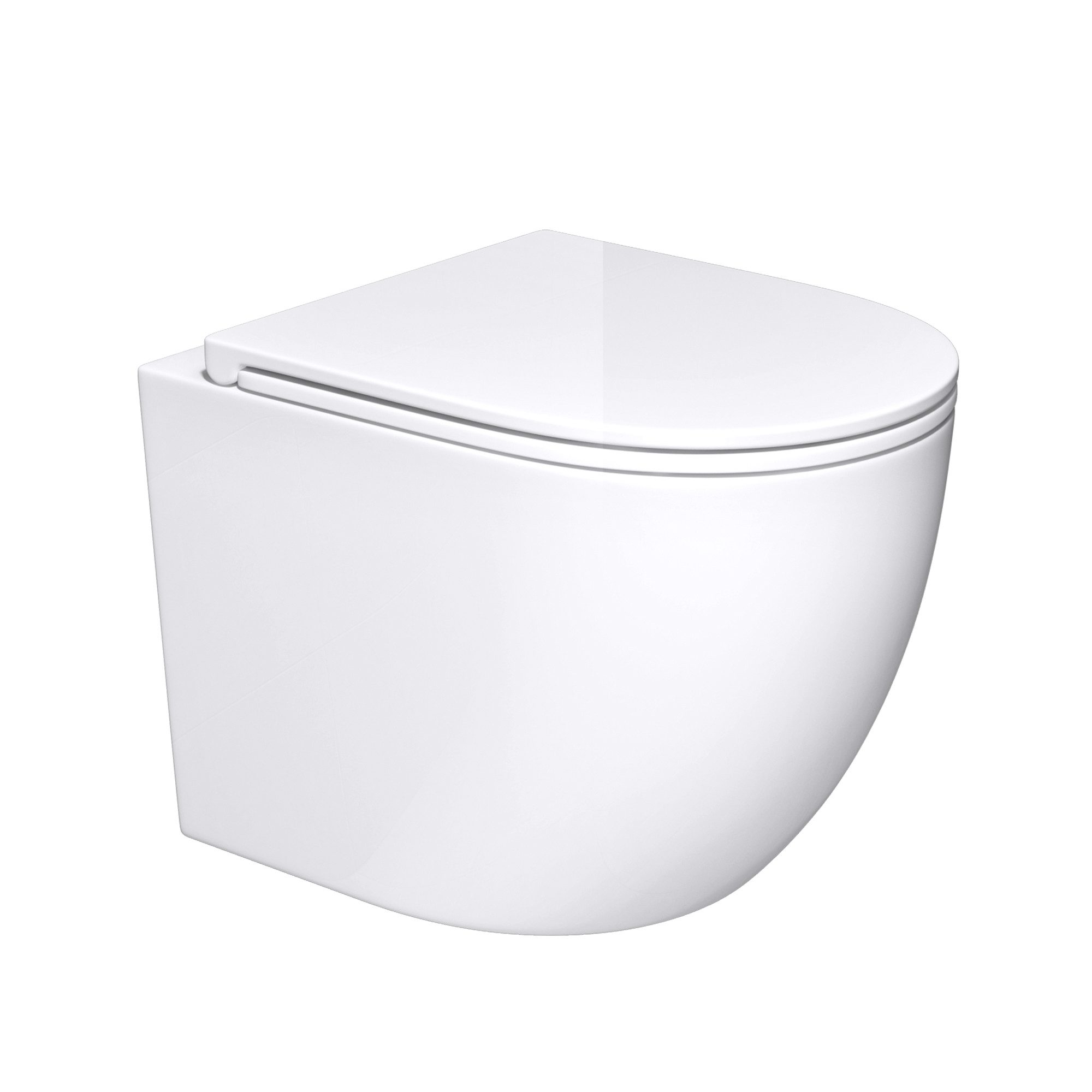 Mai & Mai Tiefspül-WC Hänge-WC Wand WC aus Keramik spülrandloses - Softclose Sitz, Wandhängend, Toilette wandhängend inklusive WC-Sitz