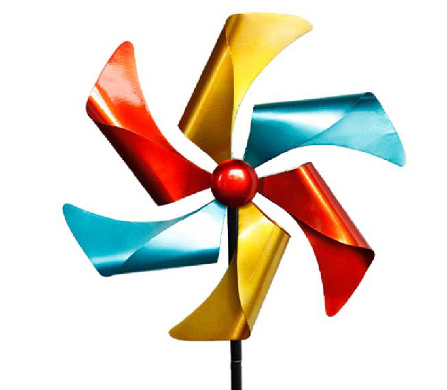 Mojawo Windspiel XL Windrad bunt aus Metall Kupfer Gold Silber