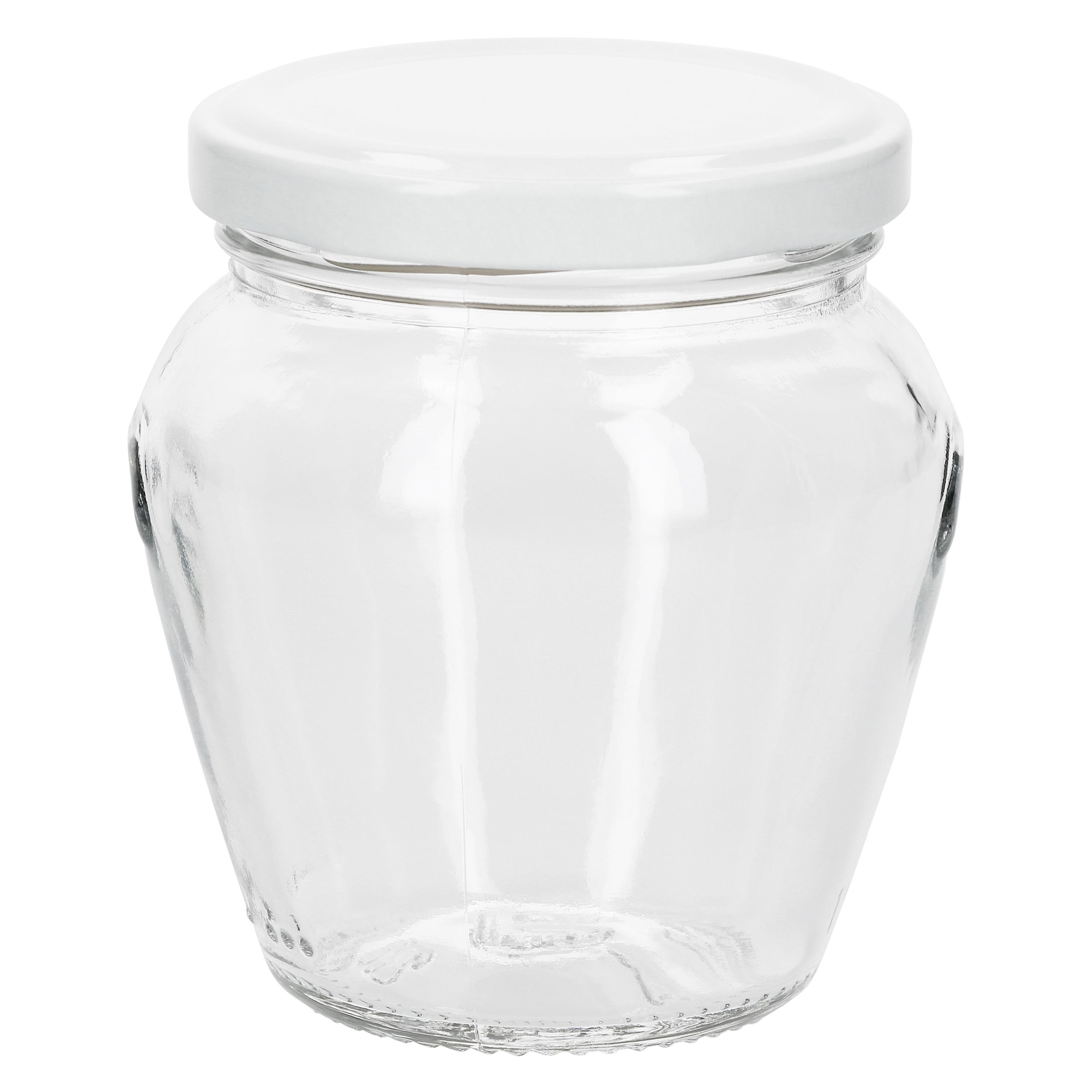 Set 75er Glas MamboCat 212ml To63 weiß, Vaso Orcio Einmachglas + Deckel Marmeladenglas