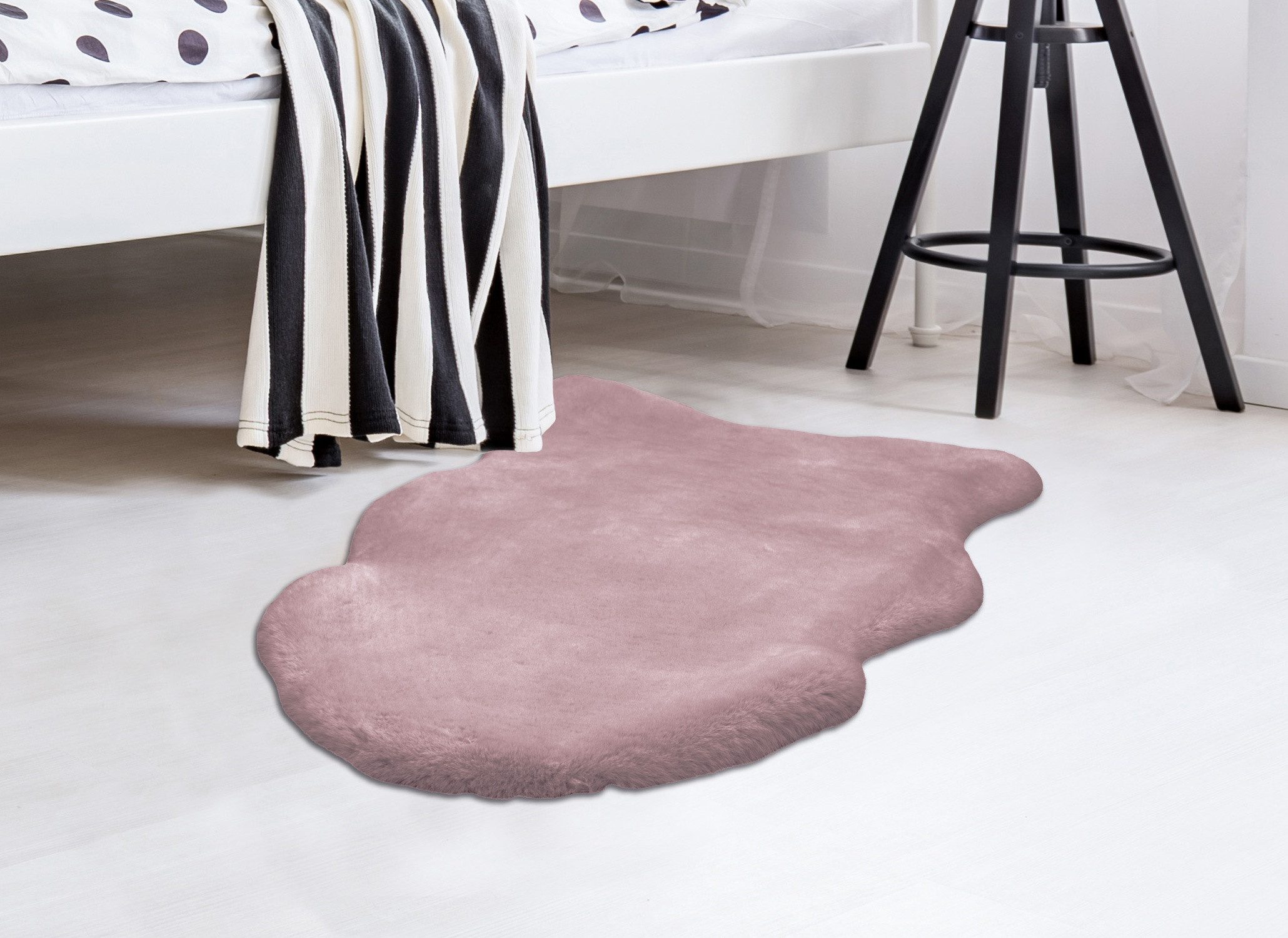 Arte Espina Fellteppich Rabbit 200, fellförmig, Höhe: 35 mm, Kunstfell, Kannichenfell Haptik, weich, Wohnzimmer alle Räume,Hochflor