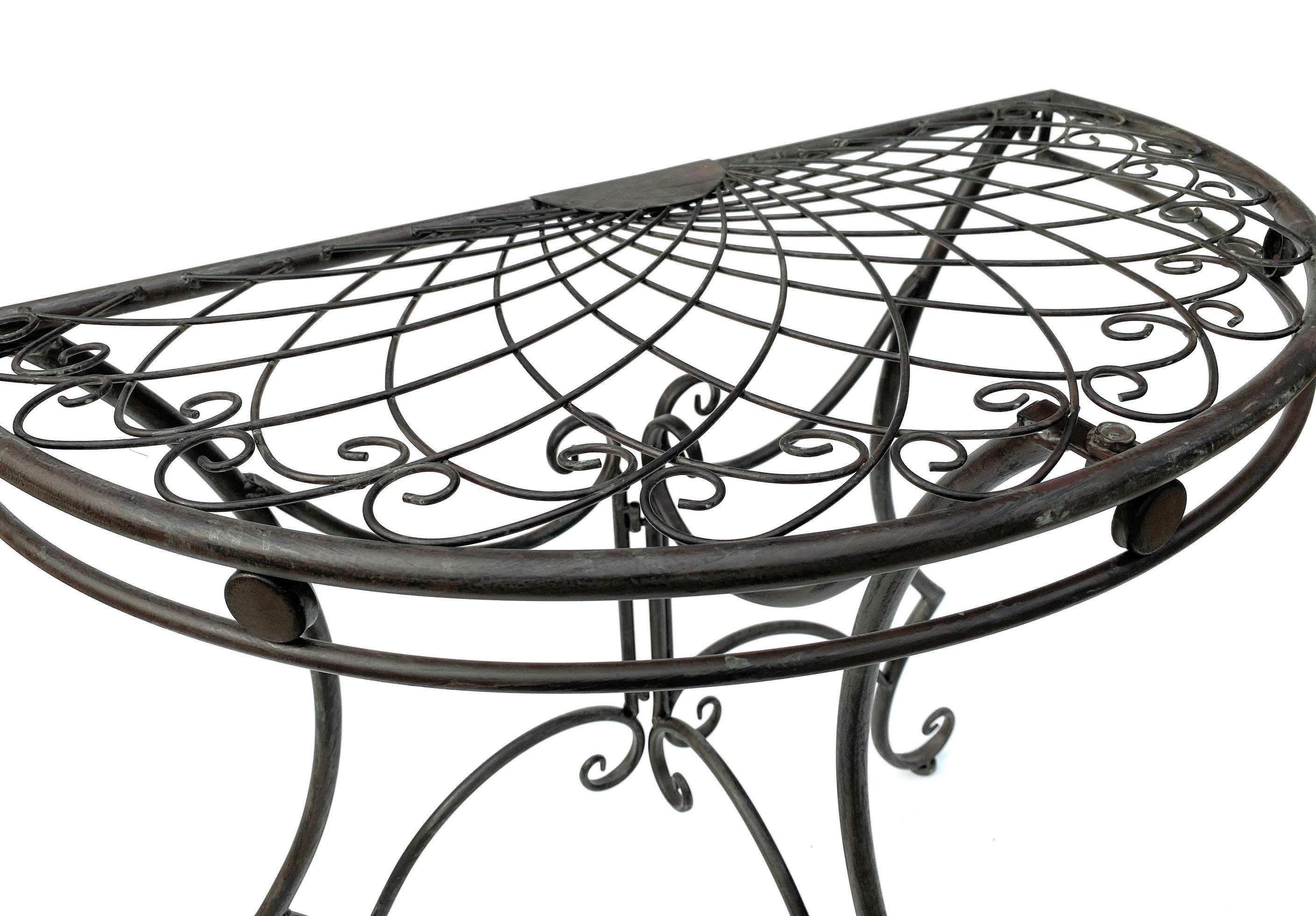 DanDiBo Konsolentisch Tisch Halbrund Wandtisch 96000 Beistelltisch Metall 80 cm Gartentisch, Halbtisch Halbrundtisch Wandkonsole Konsole Wand