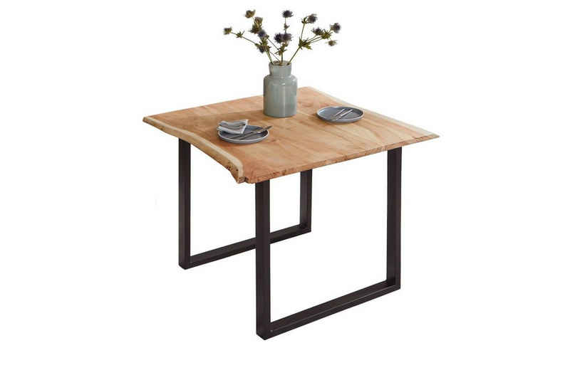 SAM® Baumkantentisch »Brosna«, Tisch Baumkante 80 x 80 cm, Akazienholz, naturfarben, Tischstärke 26mm
