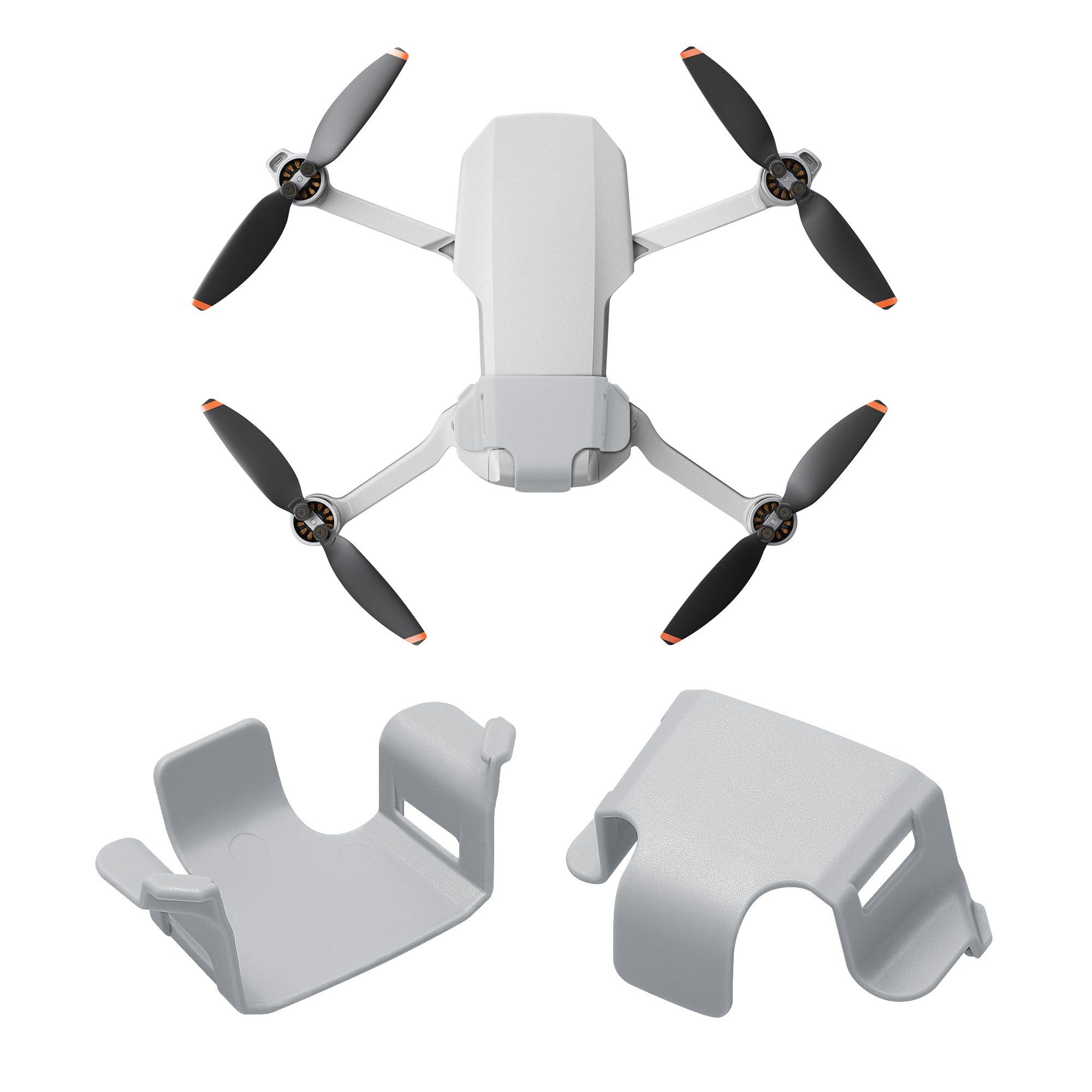 für - in Drohnen Akku kwmobile DJI Kunststoff Abdeckung Mini Batterie Hellgrau Kappe Cover Mavic Schutz 2 Mini / Drohnen-Akku,