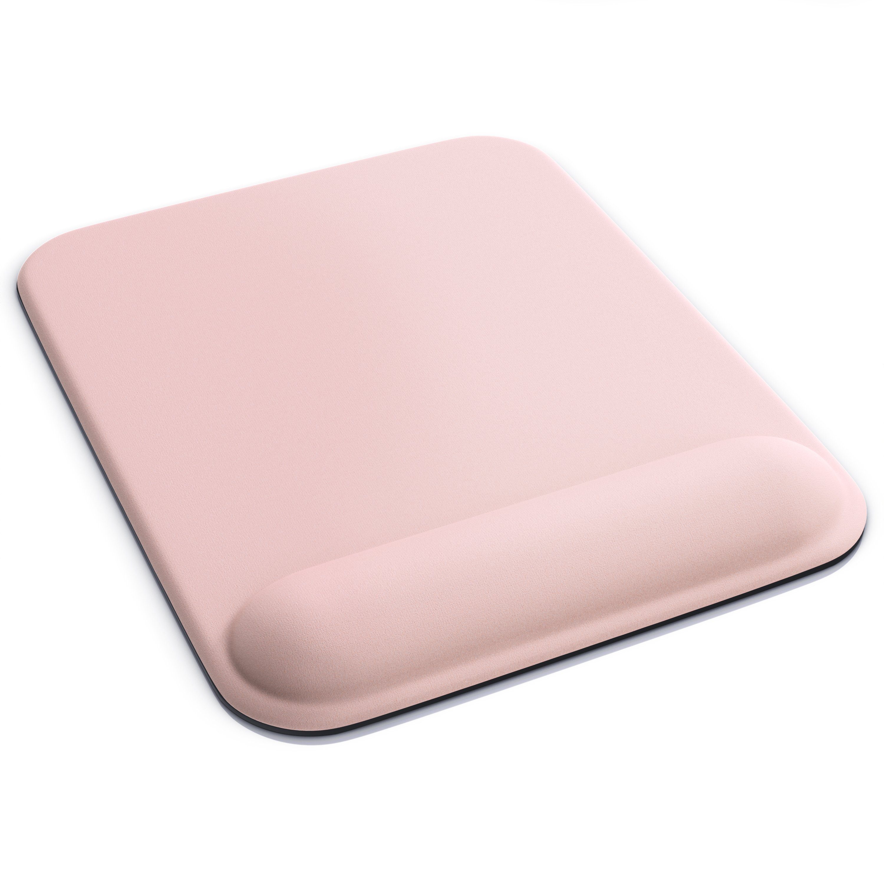 CSL Gaming Mauspad Office Gel Mousepad mit Handgelenkpolster 225 x 280 x 20 mm (1-St), Handballenauflage, Gelpolster ergonomisch, abwaschbar, rosa