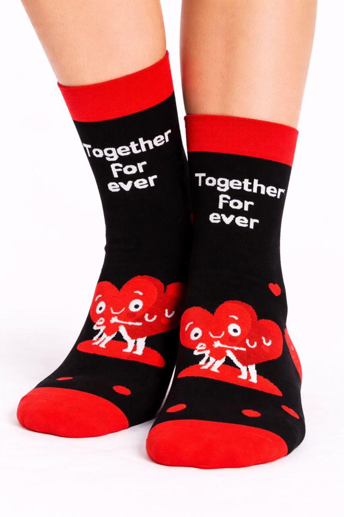 Martinex Freizeitsocken 1 Paar Socken lustige bunte witzige Strümpfe mit Herzchen Muster mit Herzen Liebe in schwarz, 34 35 36 37 38 39 40 41 42 43 44 45 46