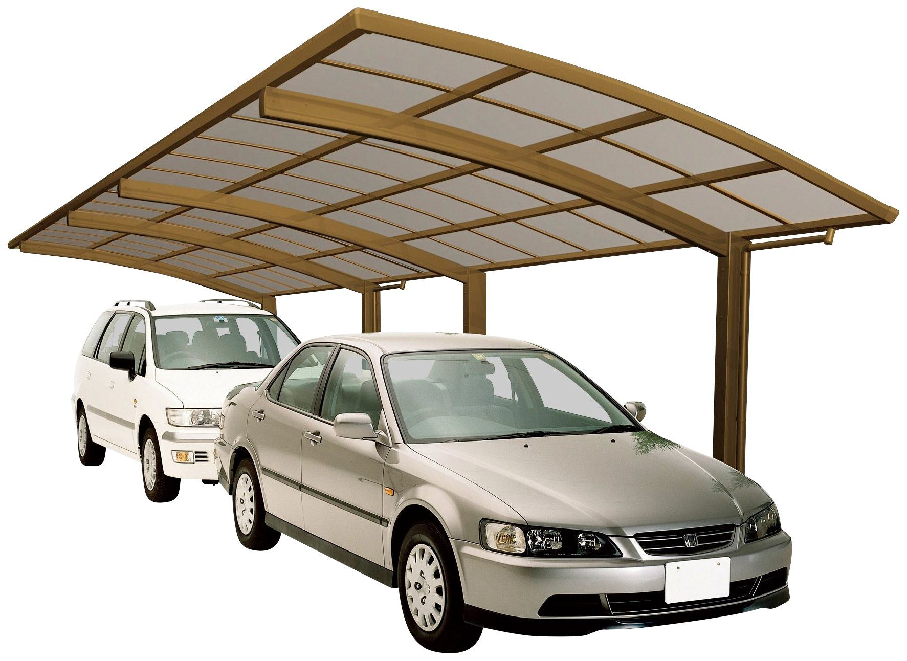 Ximax Doppelcarport Portoforte Typ 80 Tandem-bronze, BxT: 270x983 cm, 240  cm Einfahrtshöhe, Aluminium