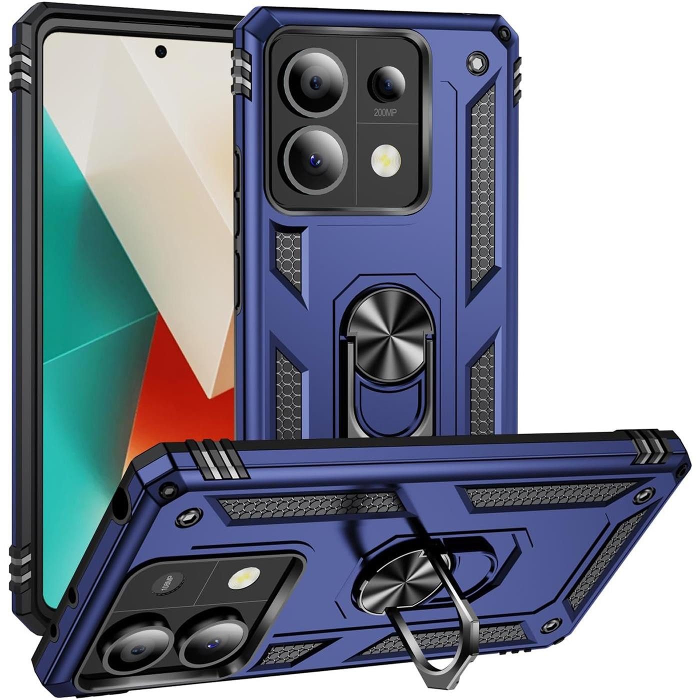 CoolGadget Handyhülle Armor Shield Case für Xiaomi Redmi Note 13 Pro 5G 6,67 Zoll, Outdoor Cover Magnet Ringhalter Handy Hülle für Redmi Note 13 Pro 5G