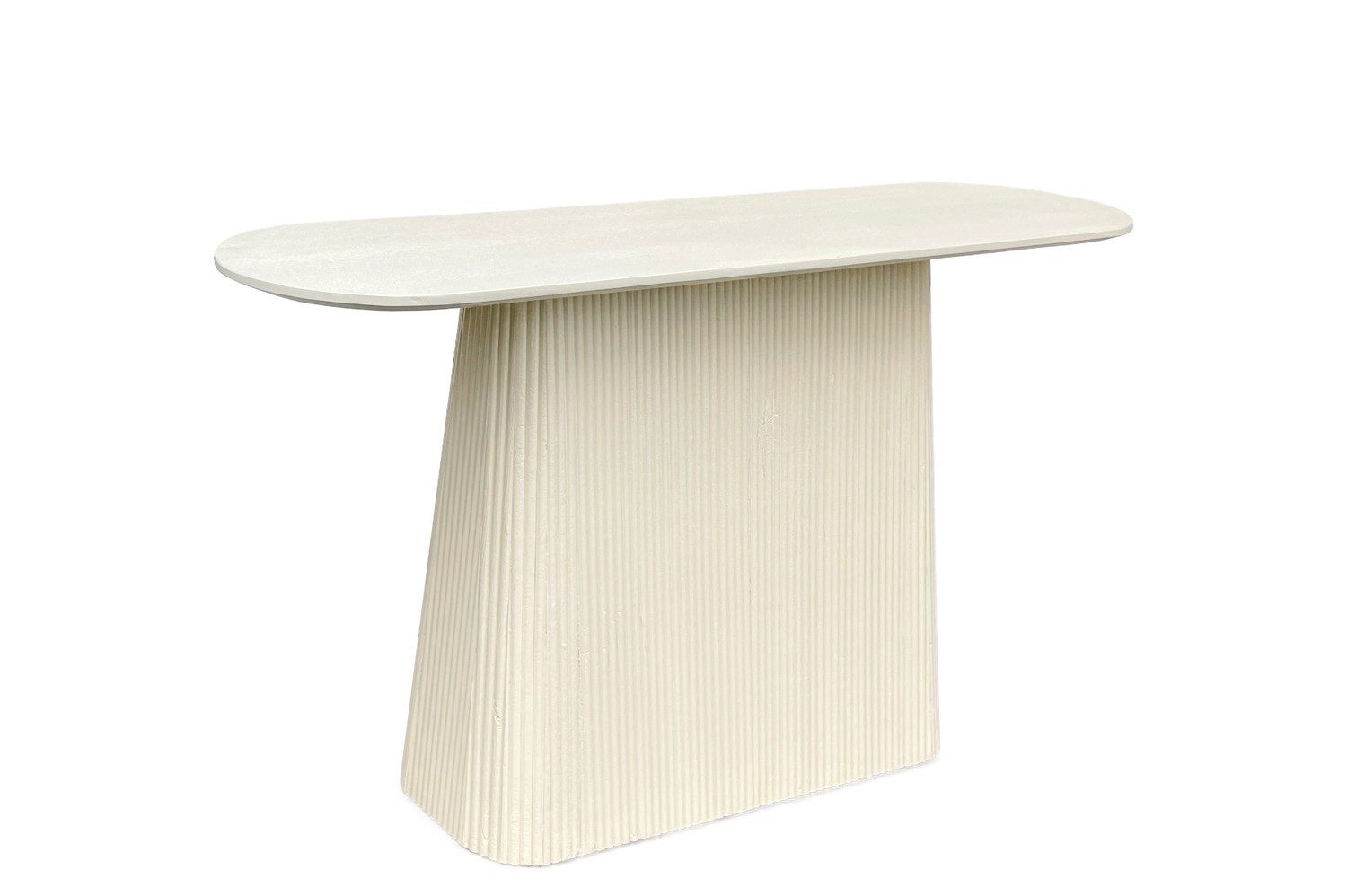 Natur24 Beistelltisch Konsolentisch Partrice 140x40x76 cm Mangoholz Weiß