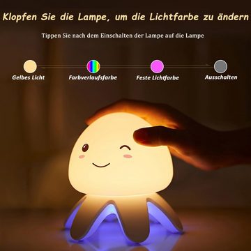 XDOVET LED Nachtlicht Qualle Lampe LED-Nachtlicht Kinder, Cartoon Silikon Nachtlicht, USB-Laden Tischlampe für Mädchen Jungen Geburtstag Geschenk