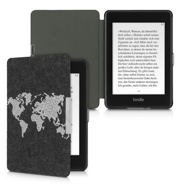 kwmobile E-Reader-Hülle Hülle für Amazon Kindle Paperwhite (10. Gen - 2018), Filz Stoff eReader Schutzhülle - Flip Cover Case