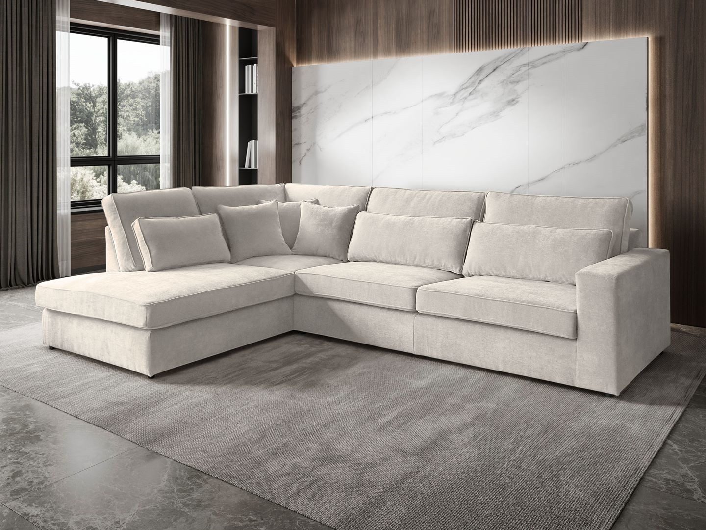 Beautysofa Ecksofa mit dekorativen Kissen PARMA, im modernes Design, klassi günstig online kaufen