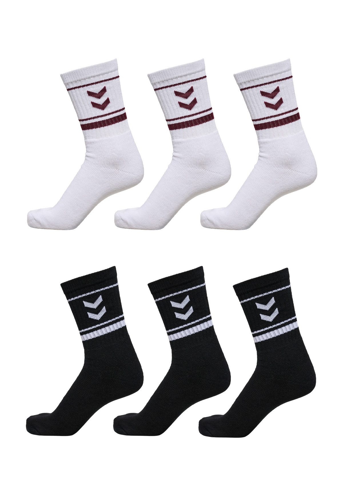 hummel Socken 6-er Set Sport Freizeit Basic Socken mit Logo für (6-Paar, casual) GESTREIFTE SOCKEN