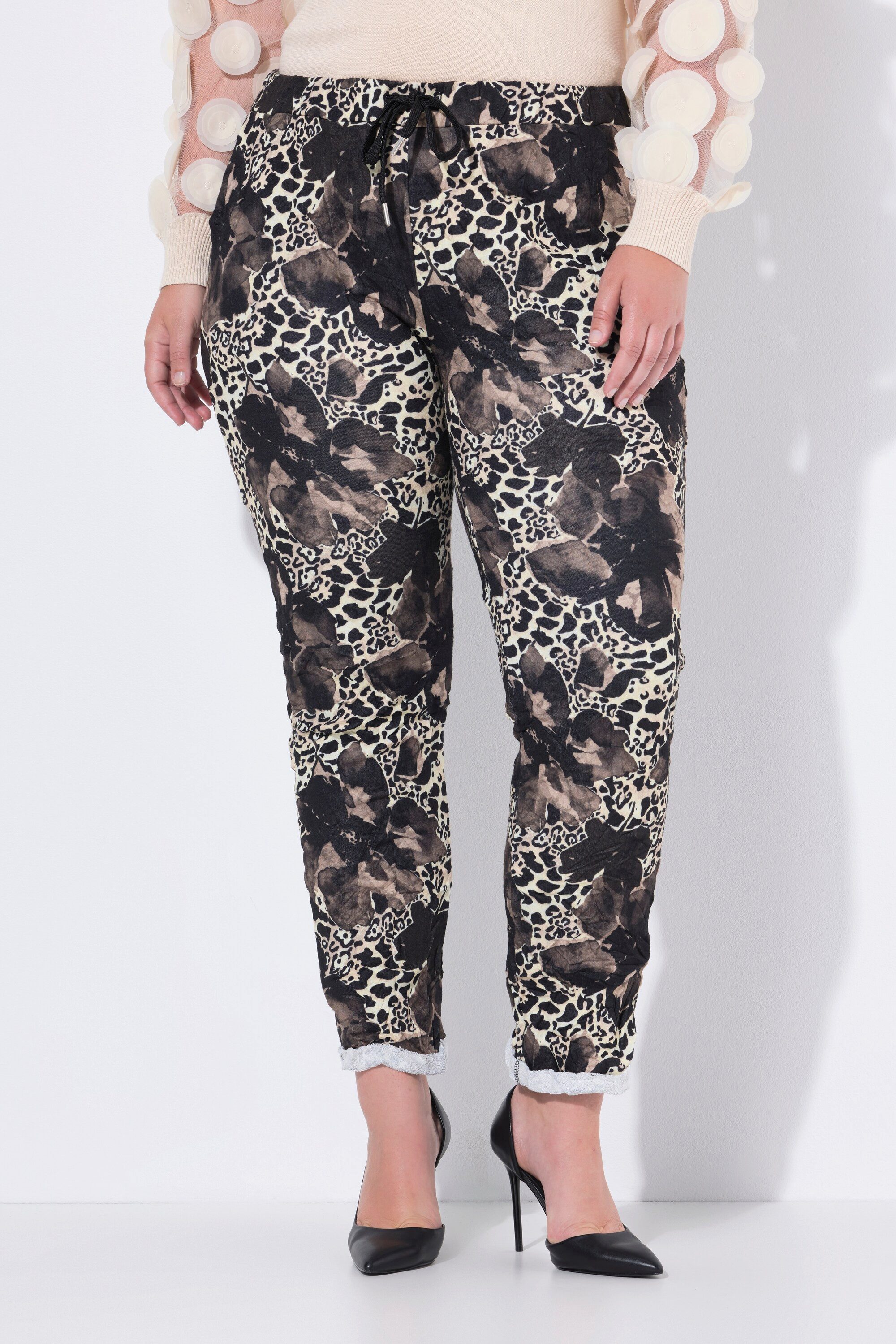 MIAMODA Funktionshose Hose Joggpants Crinkle Blumen-Print günstig online kaufen