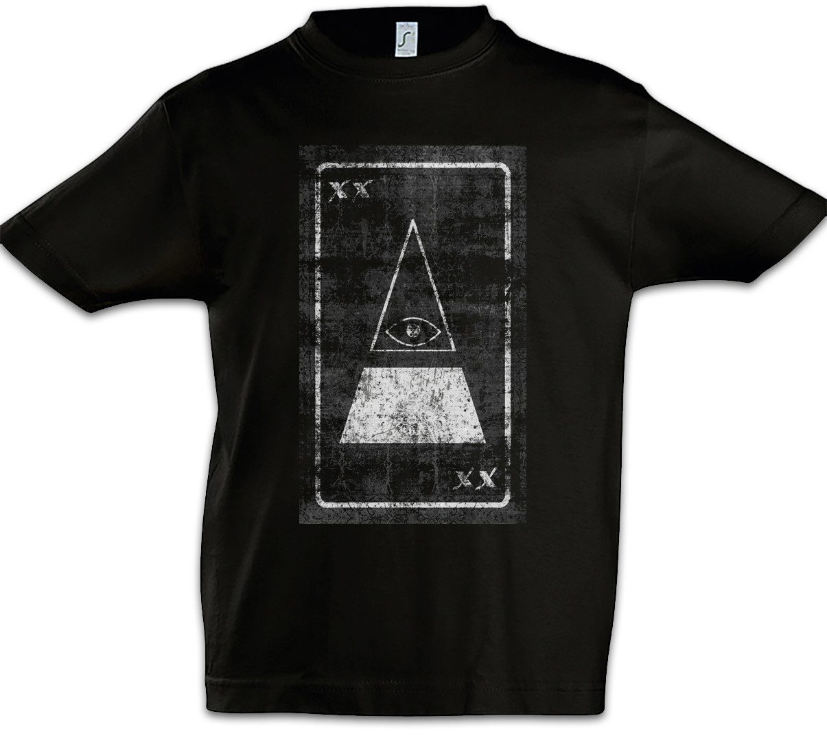 Print-Shirt Tarot The Eye of Illuminati Kinder T-Shirt Tarot Karte Karten Card
