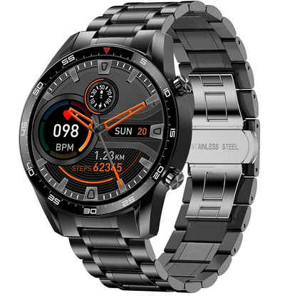 Lige Smartwatch (1,32 Zoll, iOS / Android), Herren HD Smart Watch Sprachanruf Fitness Tracker Uhr iOS Android
