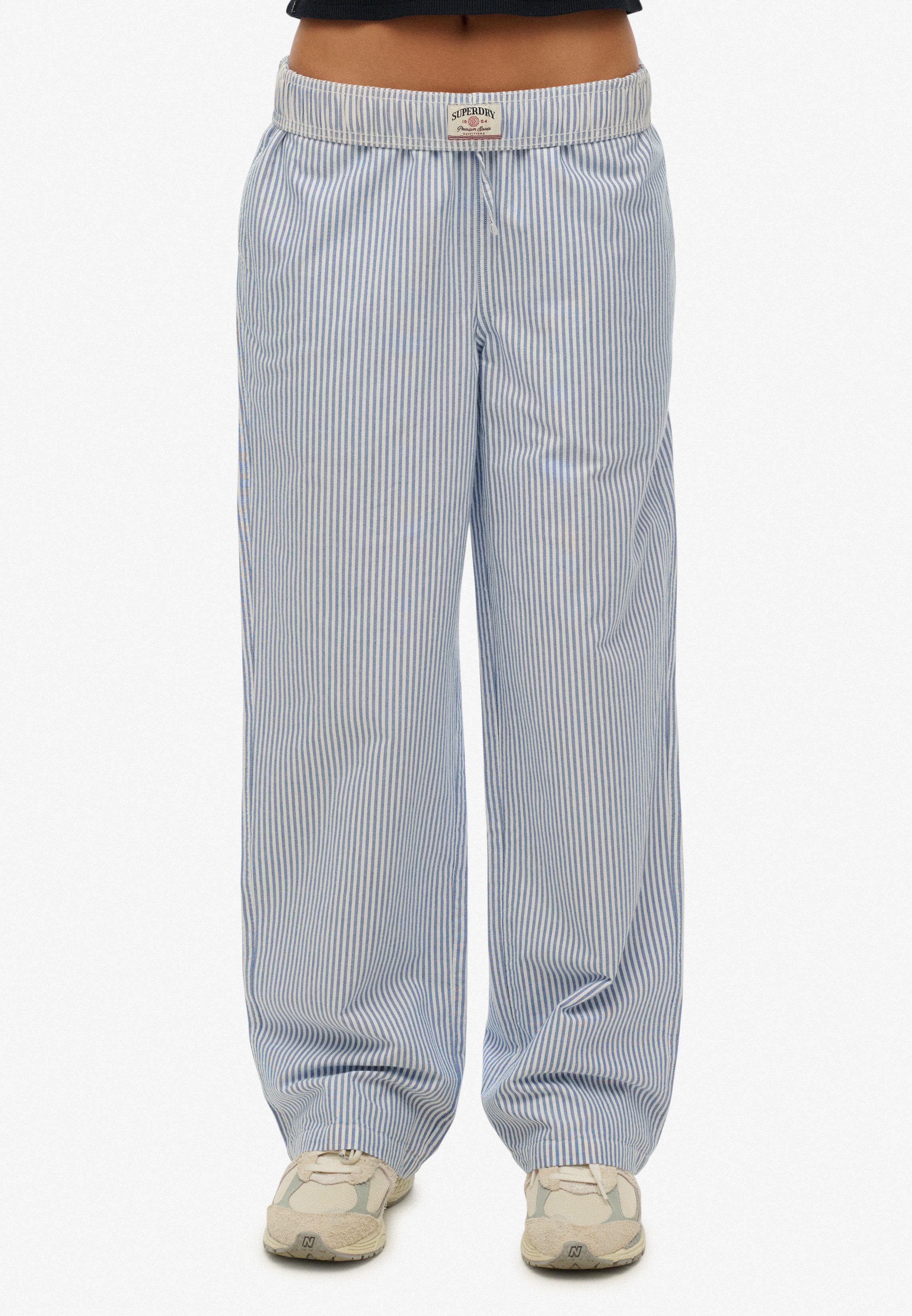 Superdry Cargohose COTTON STRIPE ELASTIC TROUSER aus Baumwolle und Jersey, Relaxed Fit, gestreifte Optik