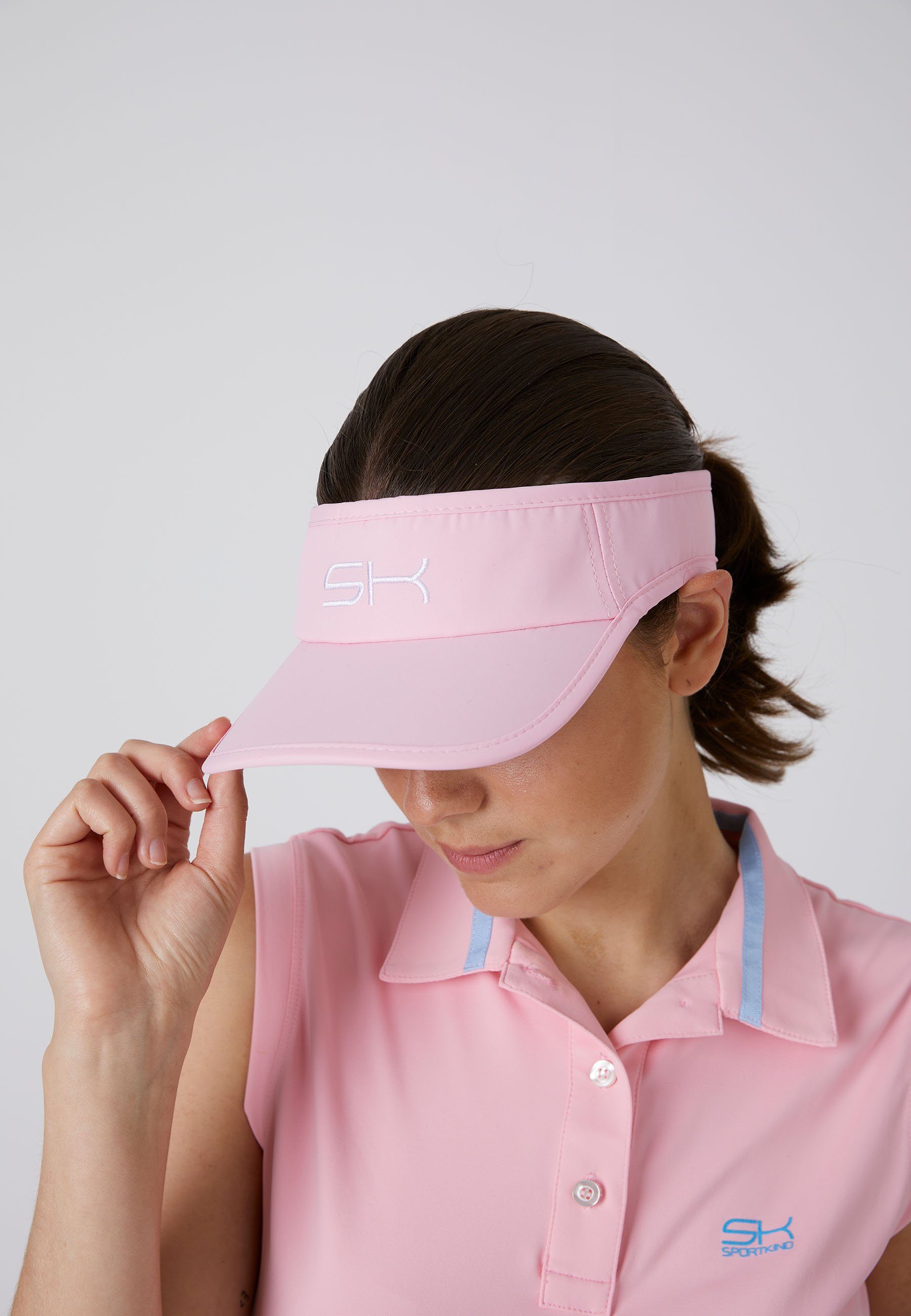 SPORTKIND Visor Tennis Sun Visor Sonnenschild unisex, verstellbare Größe  hellrosa