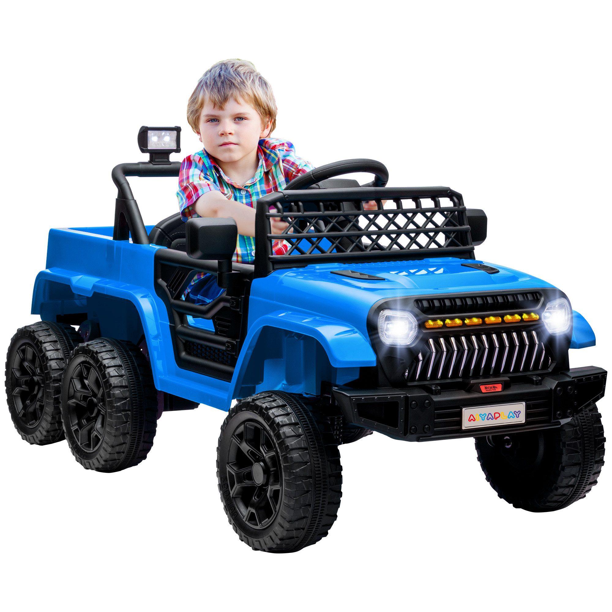 Elektro-Kinderauto Elektroauto für Kinder, 4WD/2WD schaltbare Fahrt auf Auto