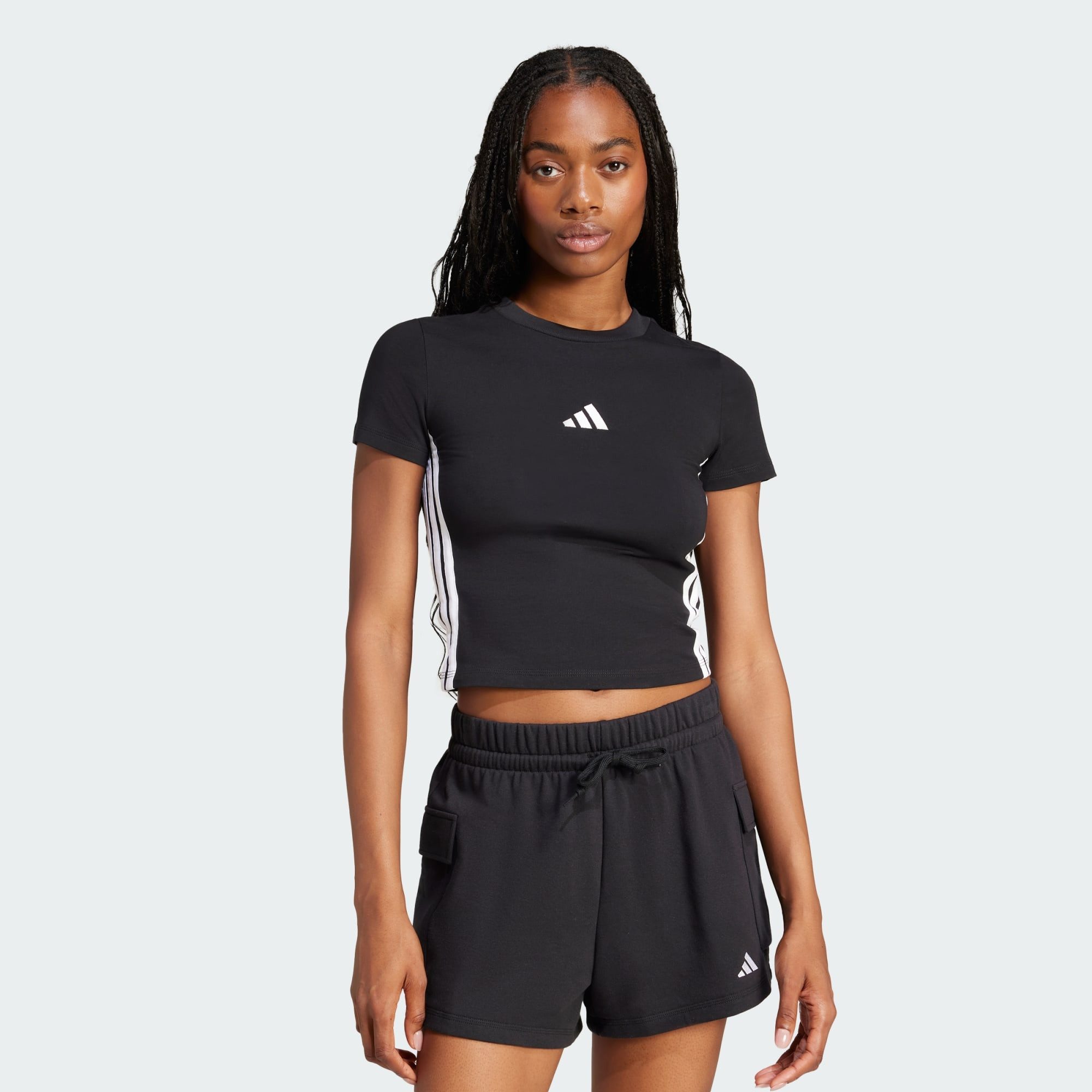 adidas Sportswear T-Shirt ESSENTIALS 3-STREIFEN SLIM BABY T-SHIRT (1-tlg)