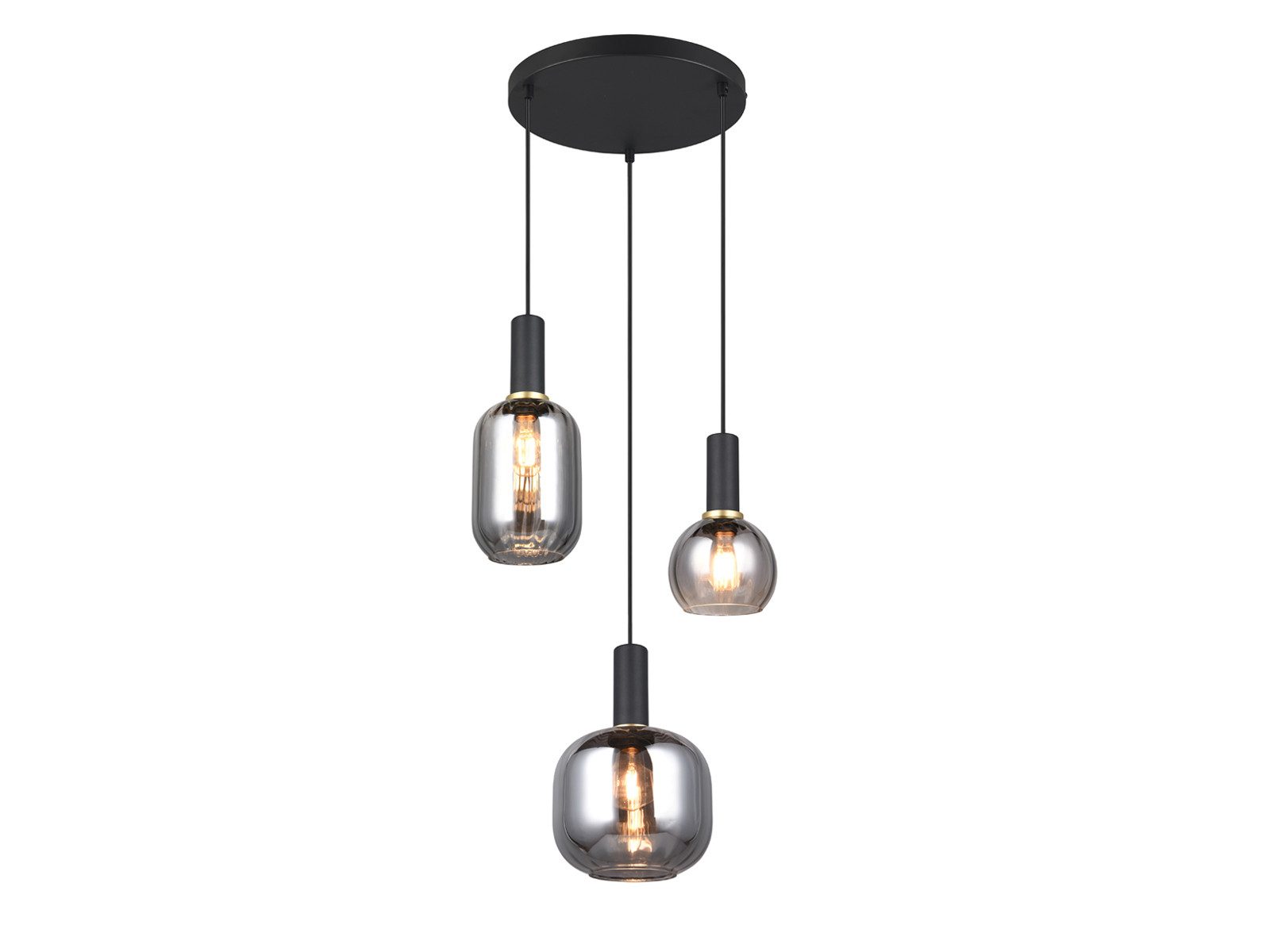 TRIO Leuchten LED Pendelleuchte, Dimmfunktion, LED wechselbar, warmweiß, Cluster Lampenschirm-e Glas hängend Esstisch-lampe Treppenhaus, Ø38cm