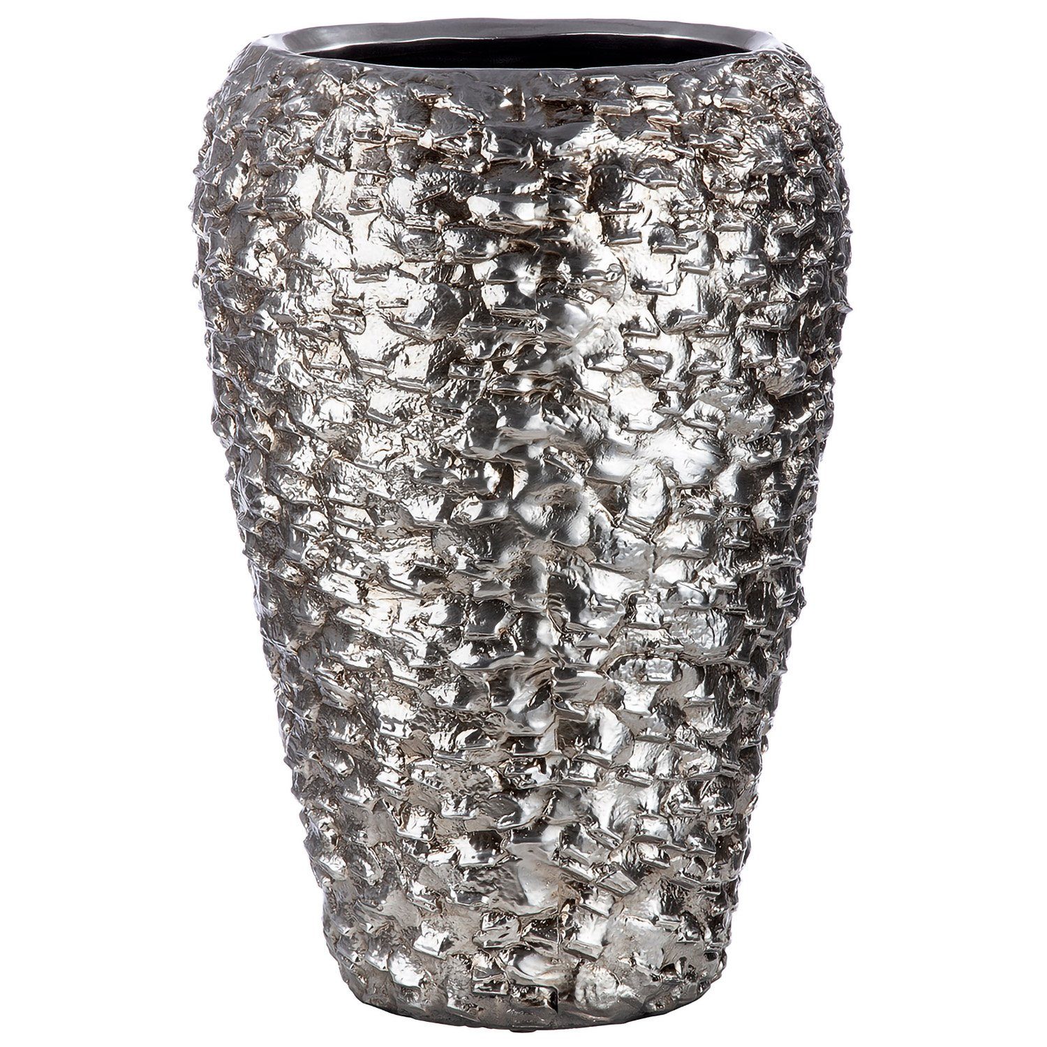 GILDE Dekovase GILDE Vase Braga - silber - H. 50cm x D. 33cm | Dekovasen
