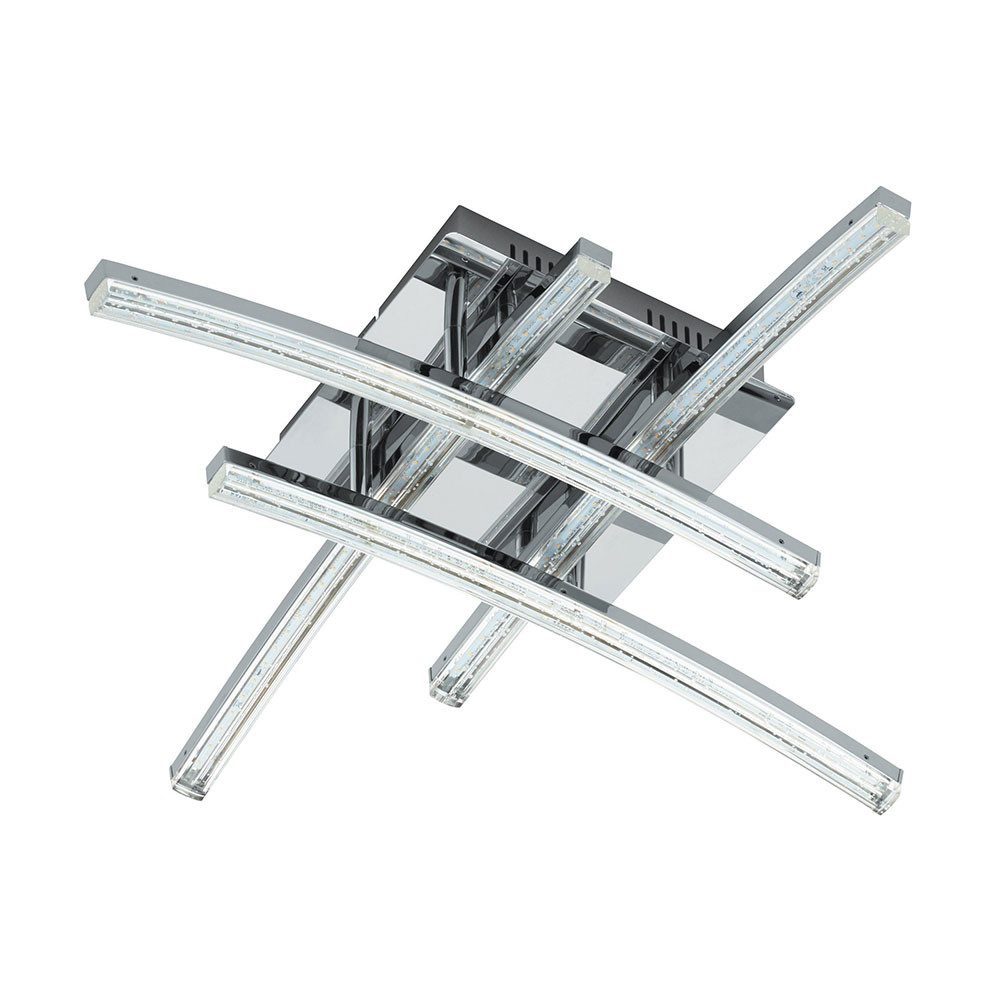 EGLO LED Deckenleuchte, LED-Leuchtmittel fest verbaut, Warmweiß, Deckenlampe Deckenleuchte beweglich LED Wohnzimmerlampe chrom L 45 cm