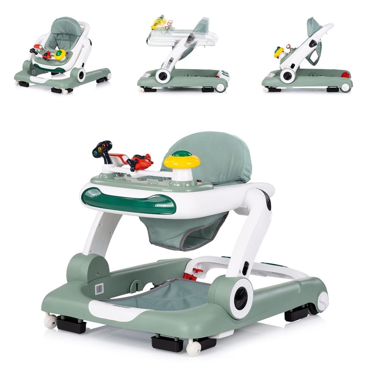 Chipolino Lauflernhilfe little Explorer 4 in 1, Musikpanel, Activity-Center, Silikon-Stopper, höhenverstellbar