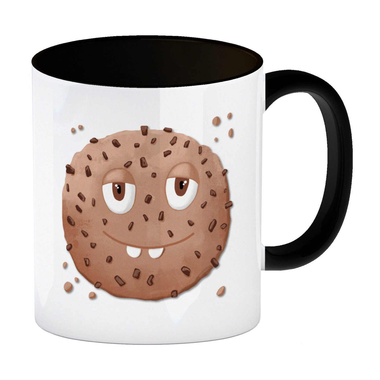 Tasse Keep calm and eat cookies Kaffeetasse mit lustigem Keks