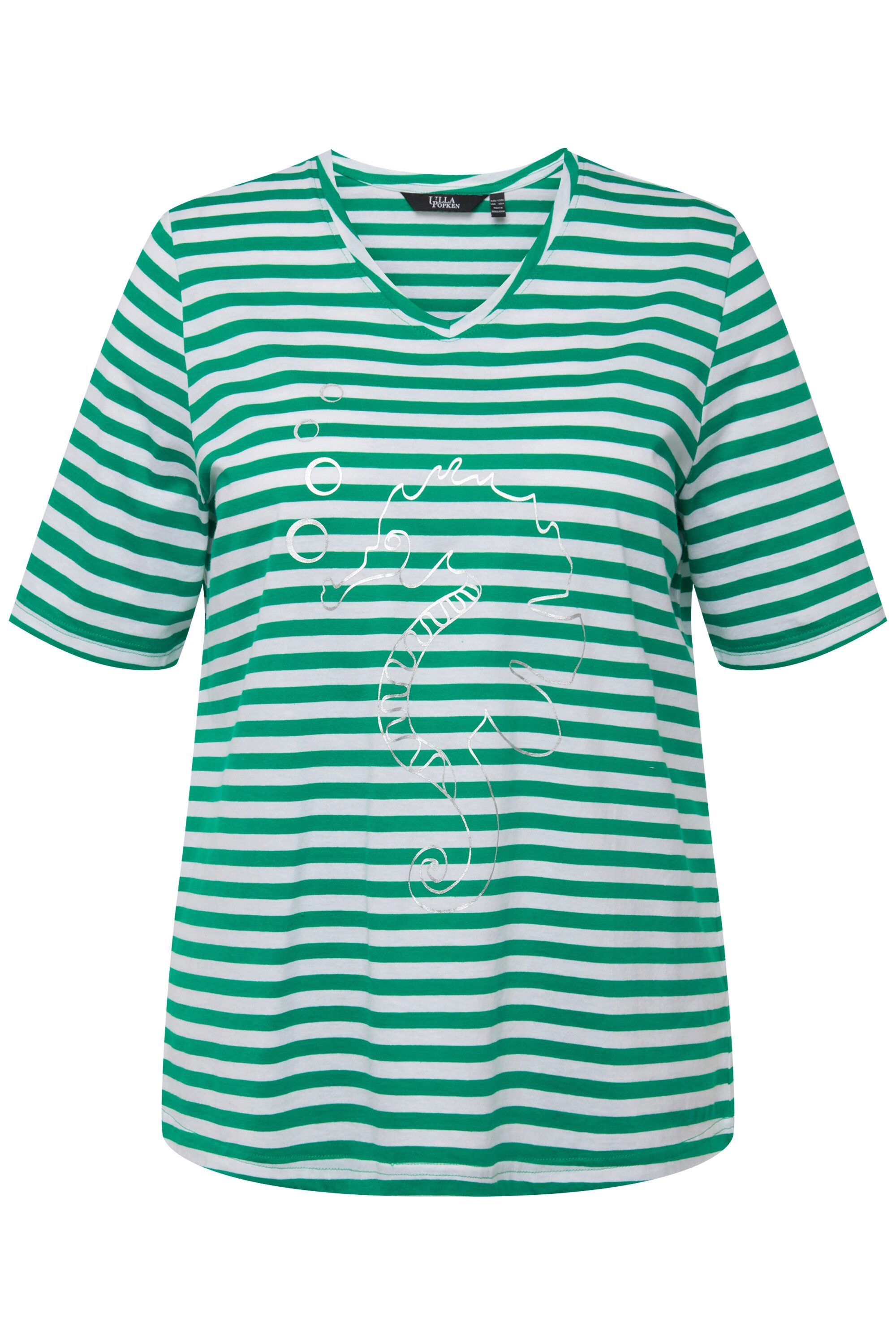 Ulla Popken T-Shirt Shirt Ringel Metallic-Tier günstig online kaufen