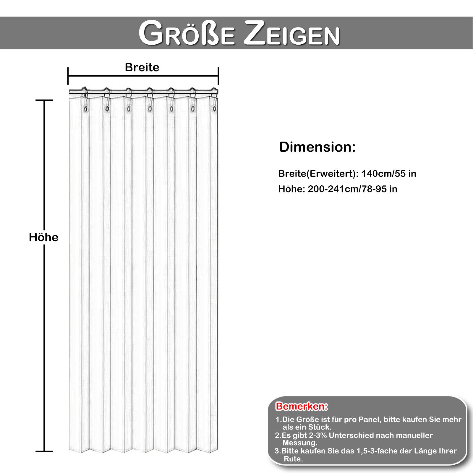 Jibenhome Outdoorvorhang Sichtschutz Vorhang Raumteiler, Wasserabweisend Lamellenvorhang (1 St), für Rasen, Garten, Schnurloser Duschvorhang, Türvorhang