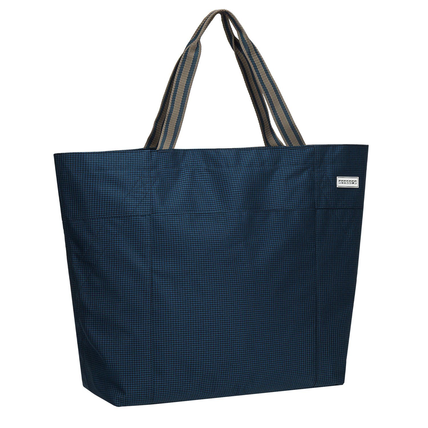 anndora XL-Strandtasche Schultertasche Freizeittasche 40 Liter, Geräumig – Stabil – Mit Reißverschluss – Innen- & Außenfach
