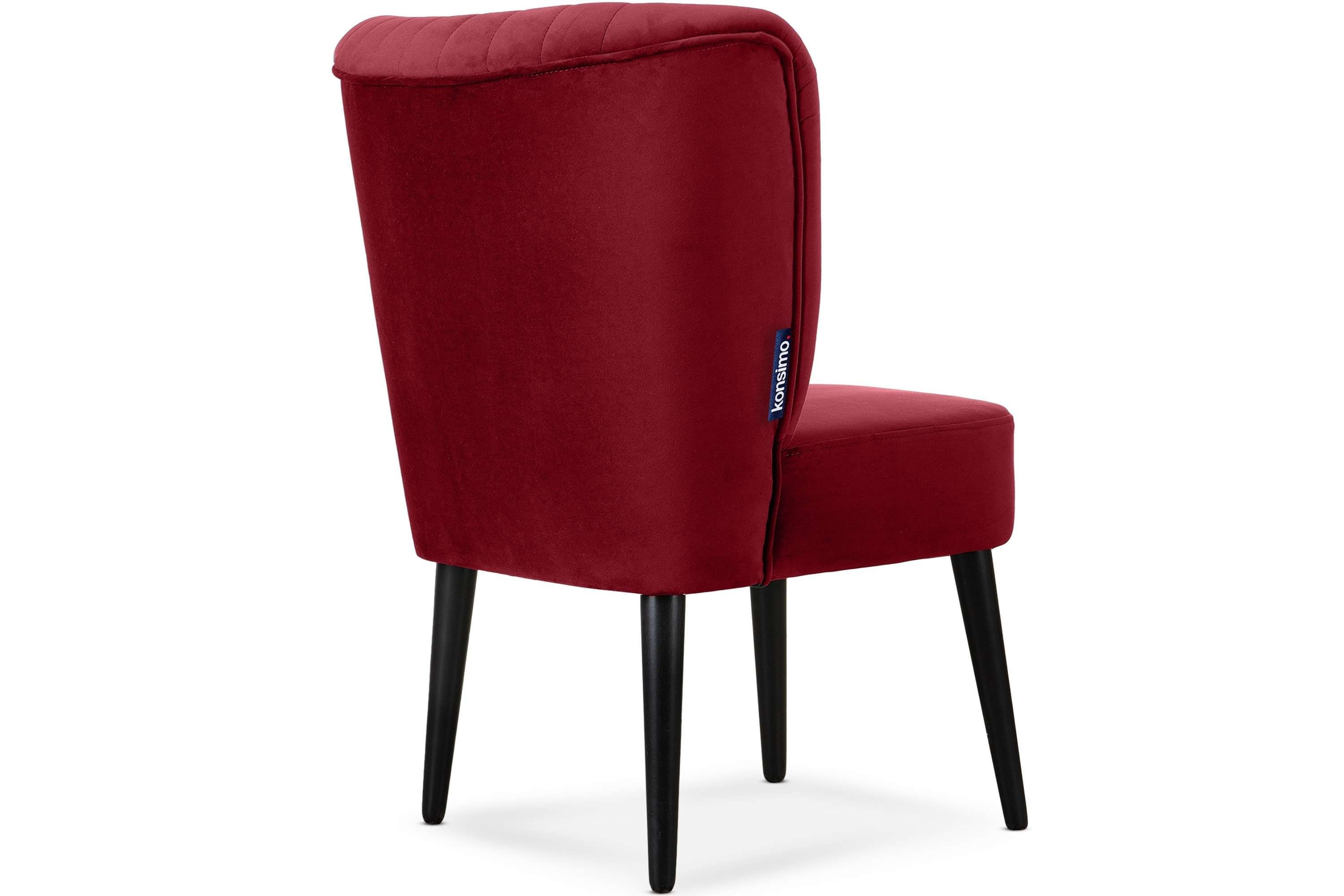 | kastanienbraun/schwarz lackierten Sessel, aus Buchenholz Cocktailsessel Beinen kastanienbraun an Rückenlehne, Konsimo der DUCO schwarz Ziernaht