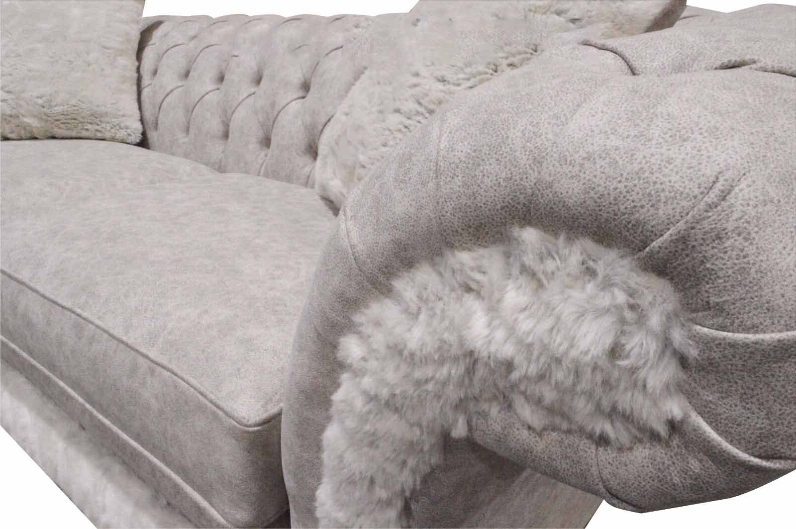 JVmoebel Sofa Taupe Chesterfield Dreisitzer Couch Neu, in Made Sofa Modernes Europe Luxus