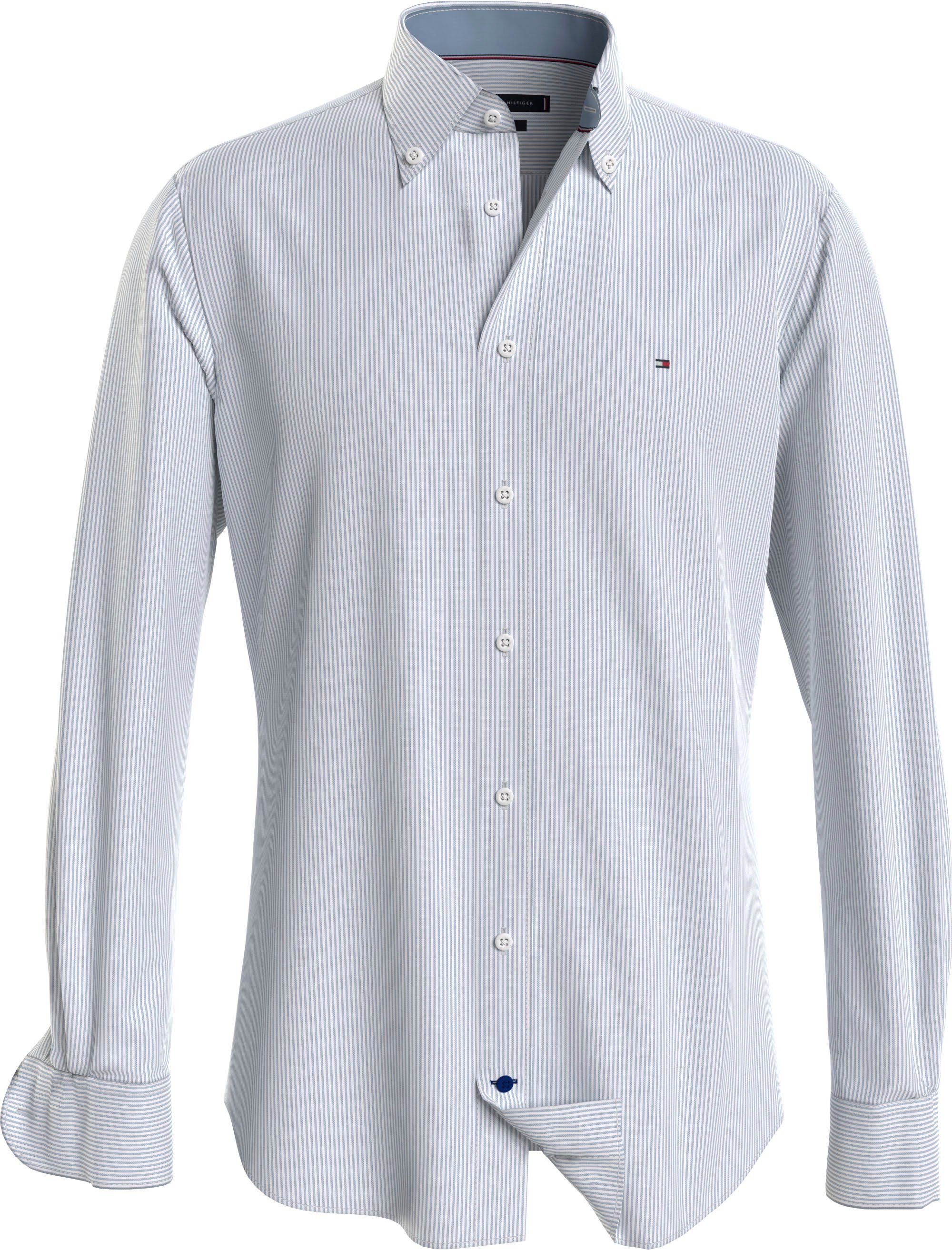 Tommy Hilfiger TAILORED Streifenhemd CL-W OXFORD STRIPE SF SHIRT mit dezenter Tommy Hilfiger Logostickerei auf der Brust