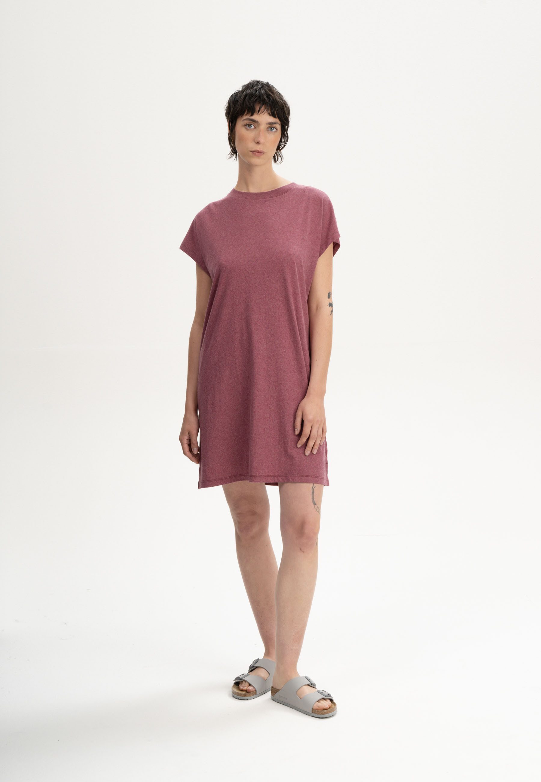 MELA Shirtkleid T-Shirt Kleid Style SUNEA Fein gerippter Kragen