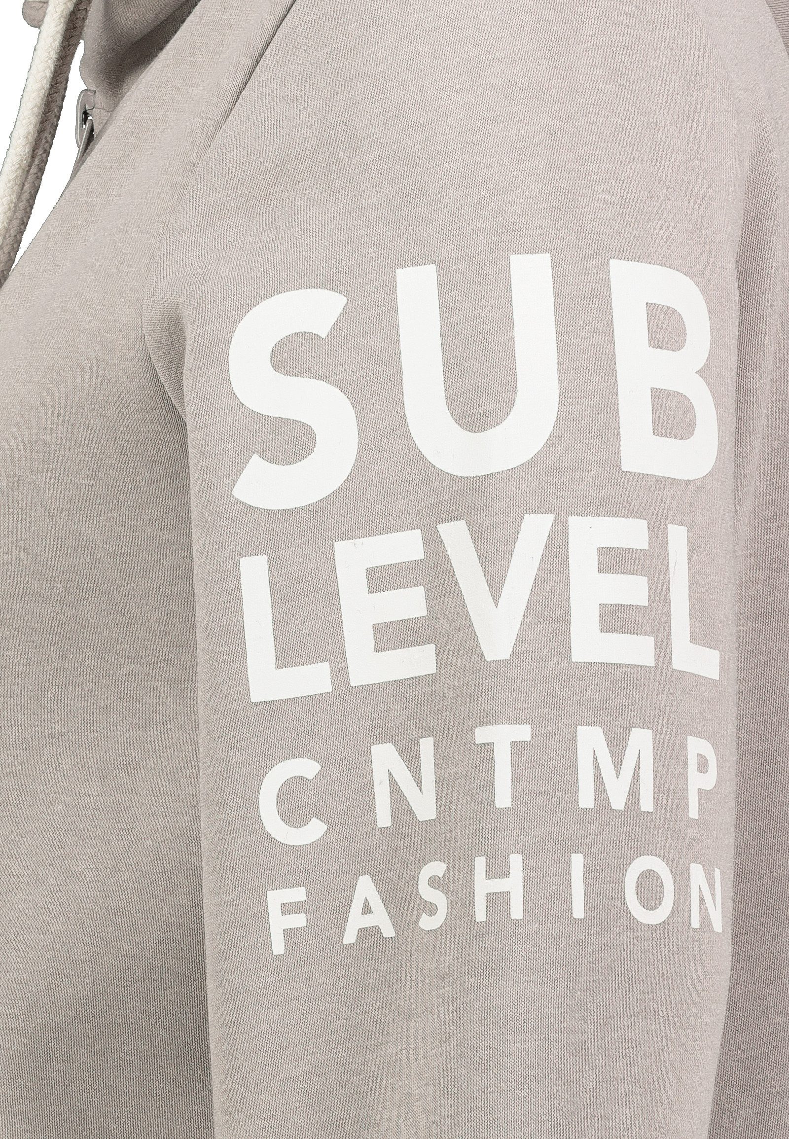 SUBLEVEL Hoodie mit Kängurutasche und Logo-Print (1-tlg) Sweat Hoodie