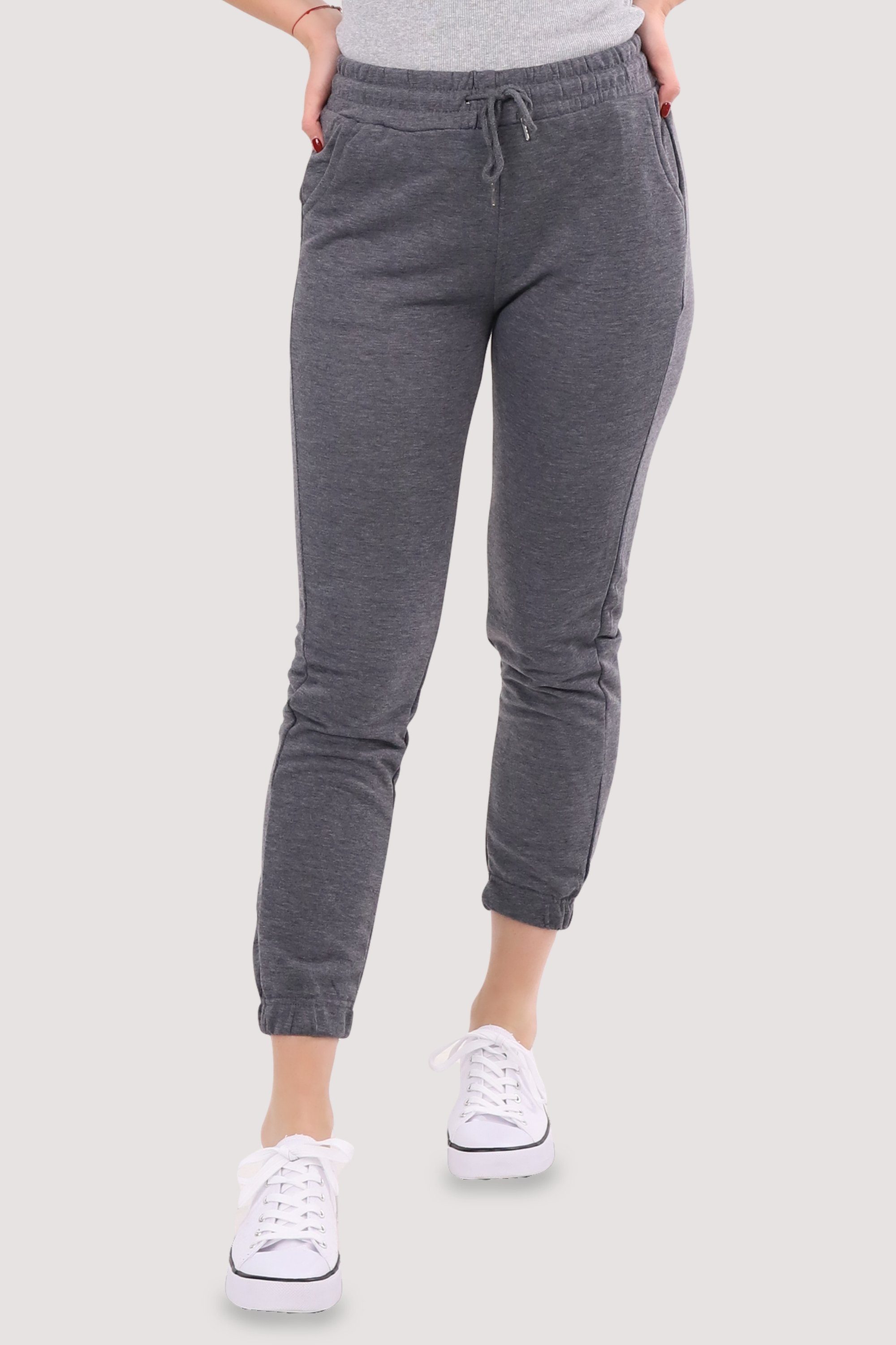 Slim malito Unifarben than Fit Sweathose Jogginghose more grau Freizeithose fashion C-9681