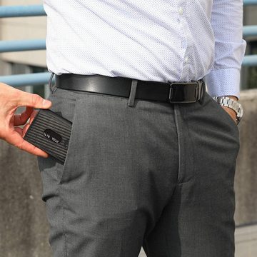 Solo Pelle Brieftasche Slim Wallet mit Münzfach [12 Karten] Slimwallet Riga [RFID-Schutz], echt Leder, RFID Schutz, Macde in Europe