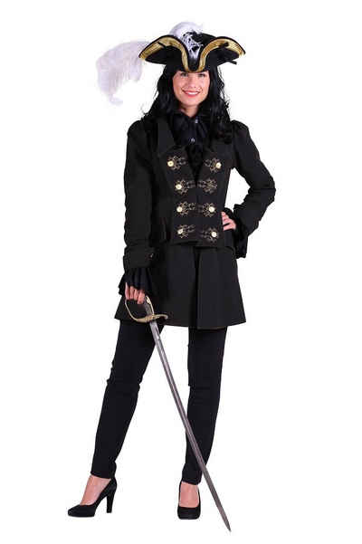 Das Kostümland Kostüm Piraten Jacke Killing Kate für Damen - Schwarz