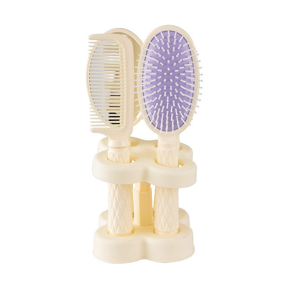 Jumpeak Haarbürsten-Set Lockenbürste,Haarbürste rund,Lockenkamm,Haarbürste,Kamm,mit Ständer, 4-teiliges Set, Hairstyling-Set,Haarbürste klein,für alle Haartypen,für alle Frisuren