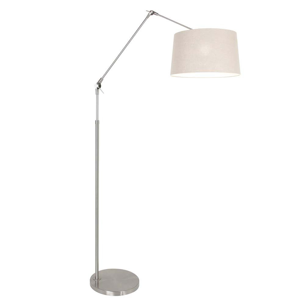 Steinhauer LIGHTING LED Leselampe, Leuchtmittel nicht inklusive, Gelenkleuchte Stehlampe Standleuchte verstellbar Textil grau silber