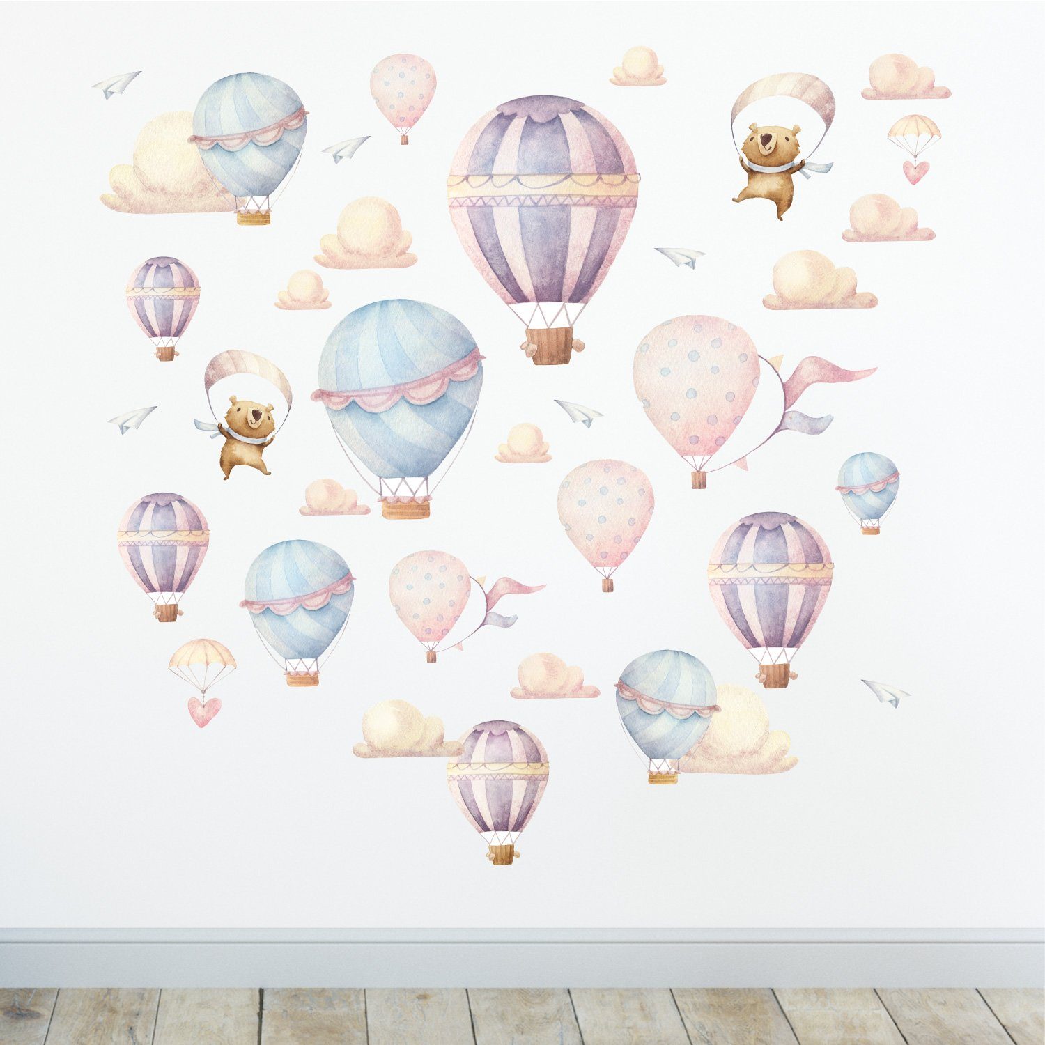 Sunnywall Wandtattoo Heißluftballon Wandsticker Wandtattoo (3 St), konturge günstig online kaufen