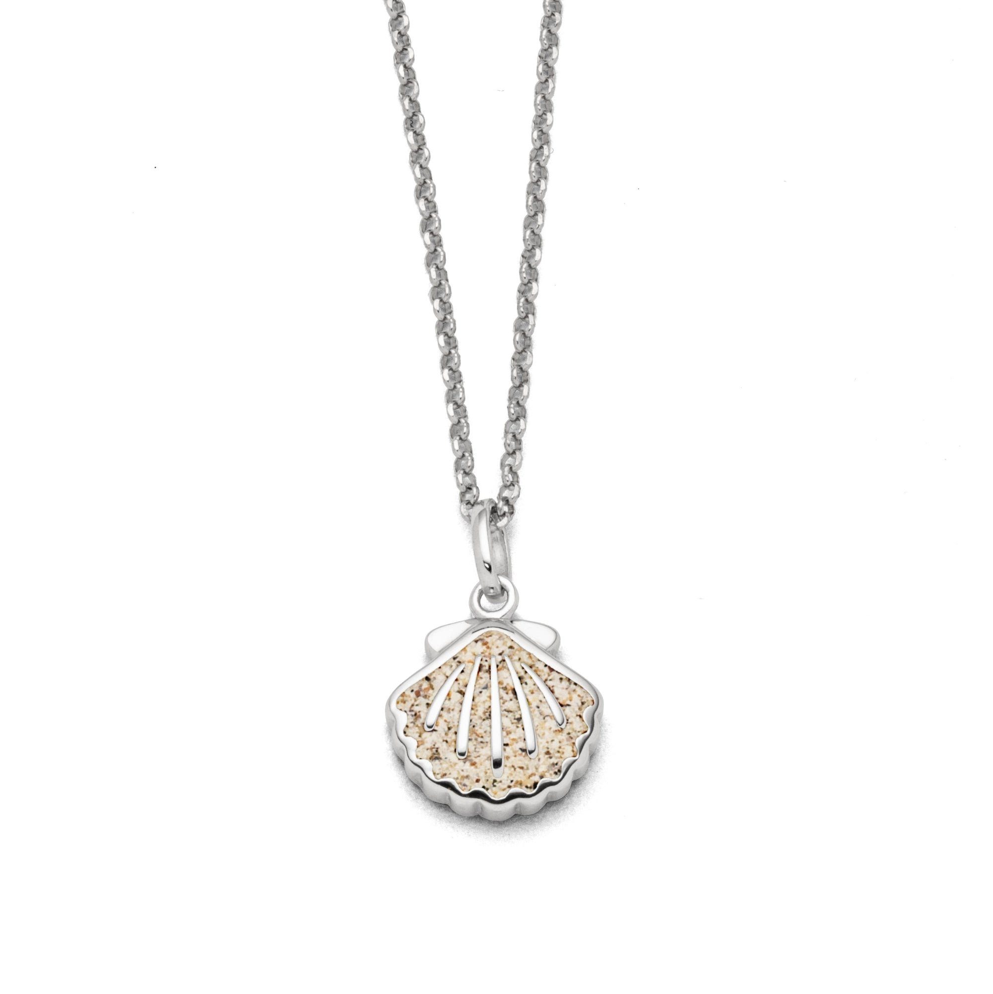 Kette mit Anhänger DUR Schmuck: Kette "Muschel" mit Strandsand K2800
