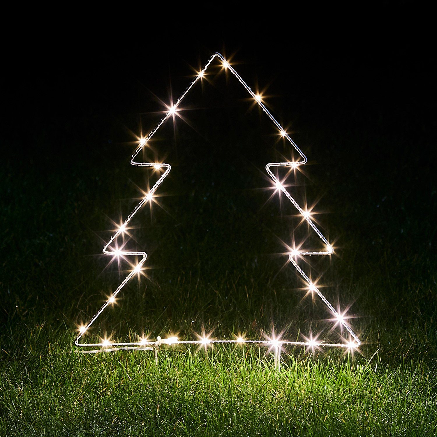 Lights4fun LED Dekolicht 28er Micro LED Tannenbaum Stableuchte, LED fest integriert