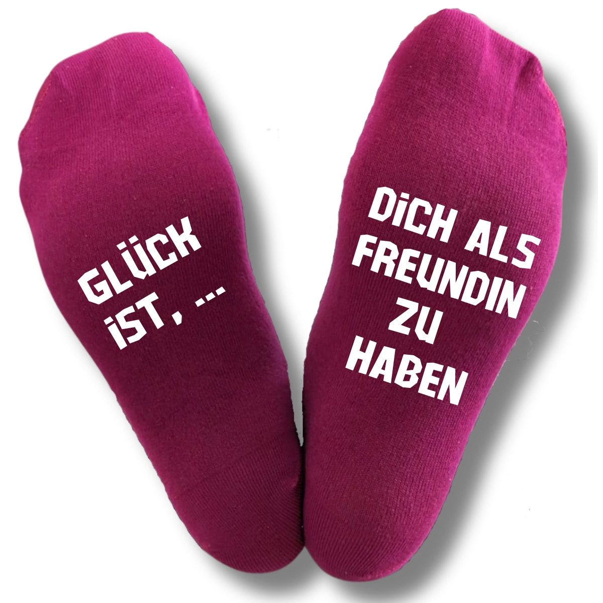 Basicsocken Beste Freundin Spruch Socken "Glück ist.." beere, 35-38