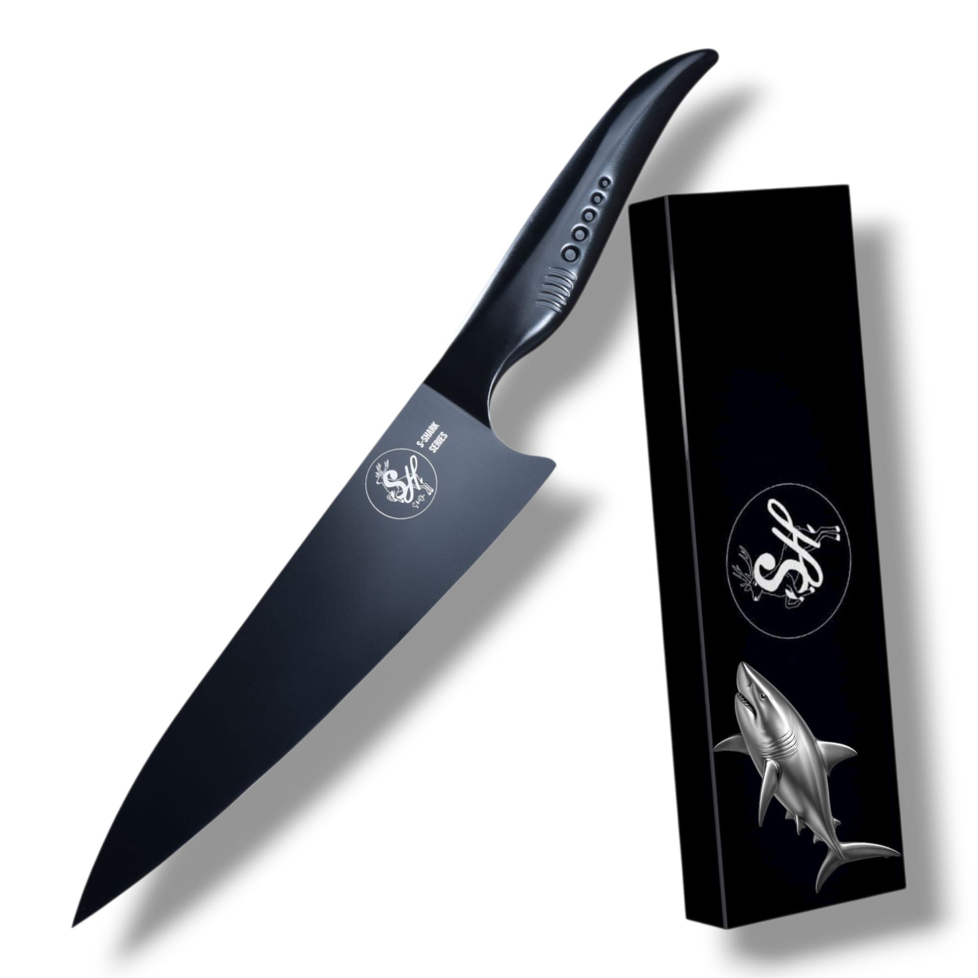 S-HubOla/SHubOla Kochmesser S-Shark Serie, 37 cm, aus einem Stück geschmiedet, hochwerige Edelstahl